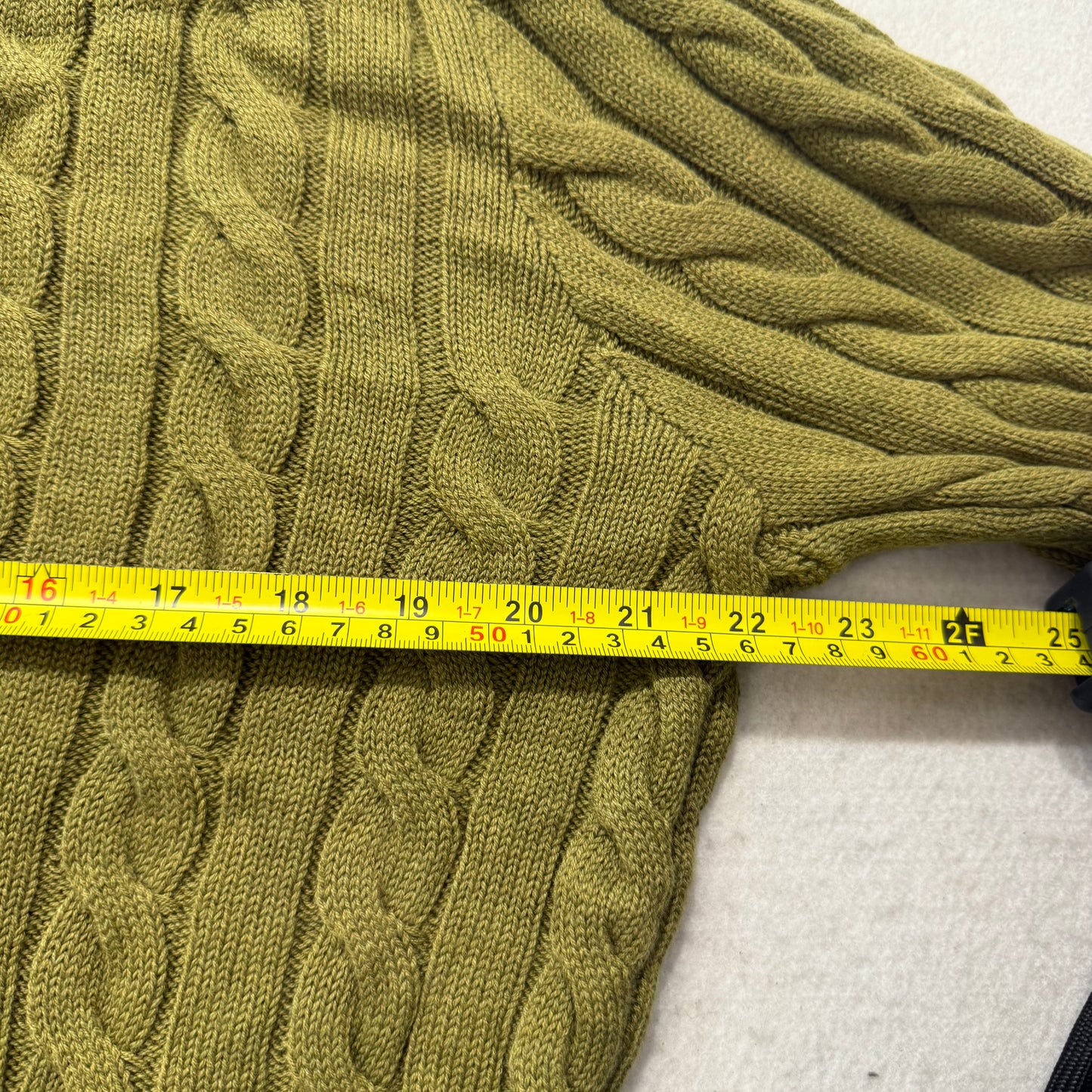 Polo Ralph Lauren Mens Olive Green Cable-Knit Sweater Heritage Style Size XL NWT