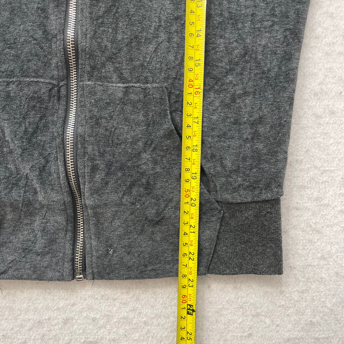 Bebe Women's Charcoal Gray Velour Zip-Up Hoodie Rhinestones Front Logo Size S