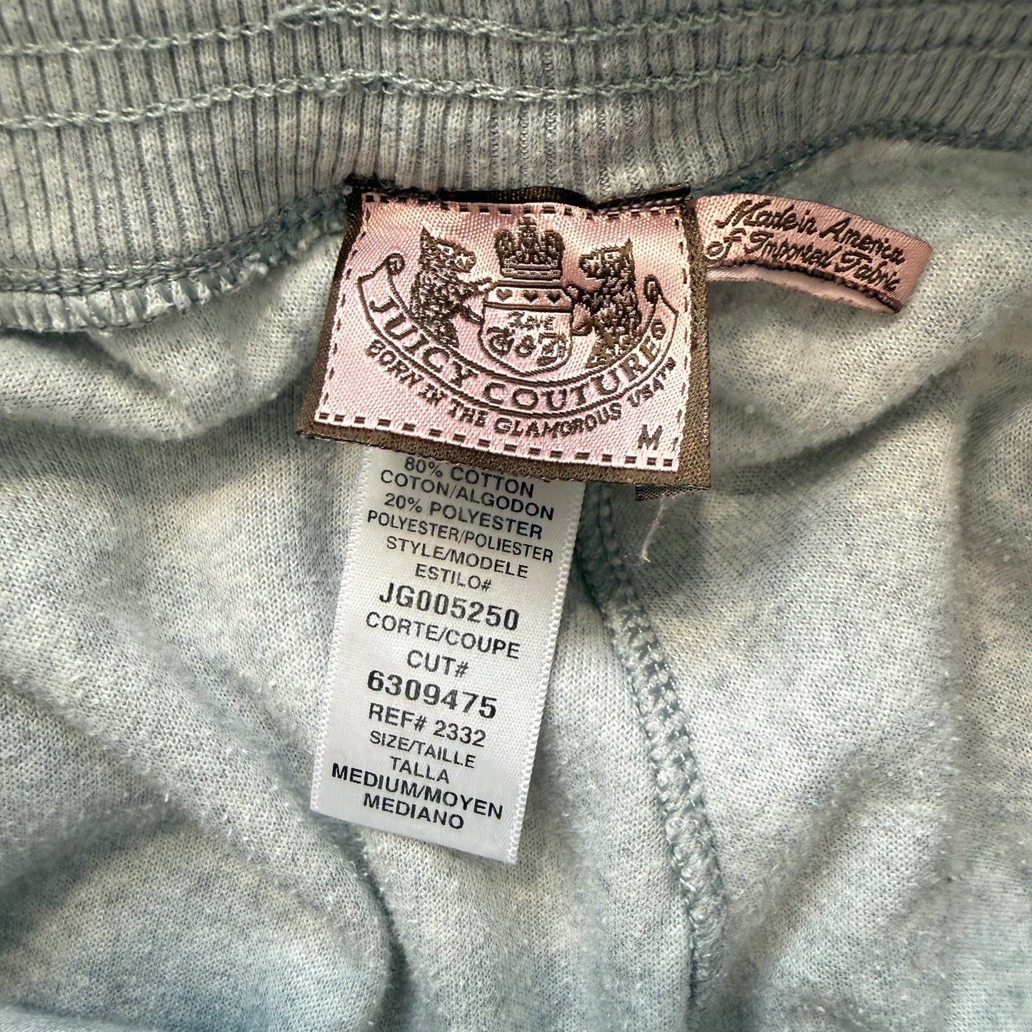 Juicy Couture Women's Heather Grey Velour Flared Track Pants Drawstring Size M