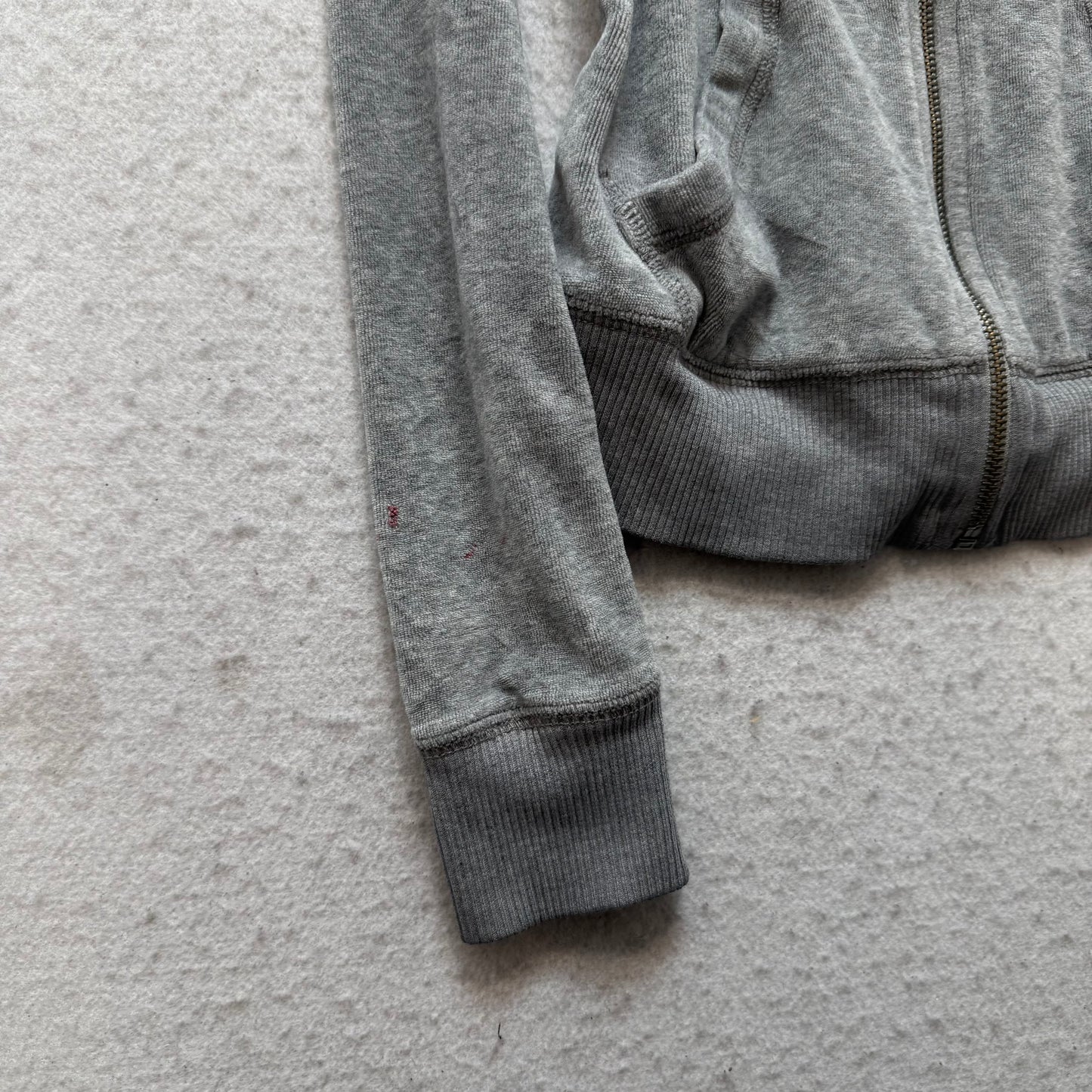 Hollister Women's Gray Velour Zip-Up Hoodie Kangaroo Pockets Loungewear Size XS