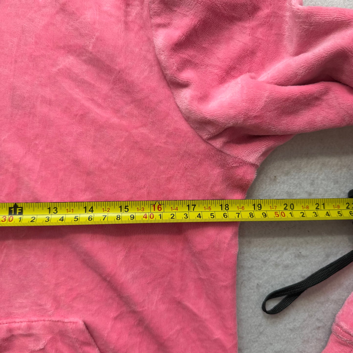 Juicy Couture Women's Pink Velour Zip-Up Hoodie Split Kangaroo Pockets Size M
