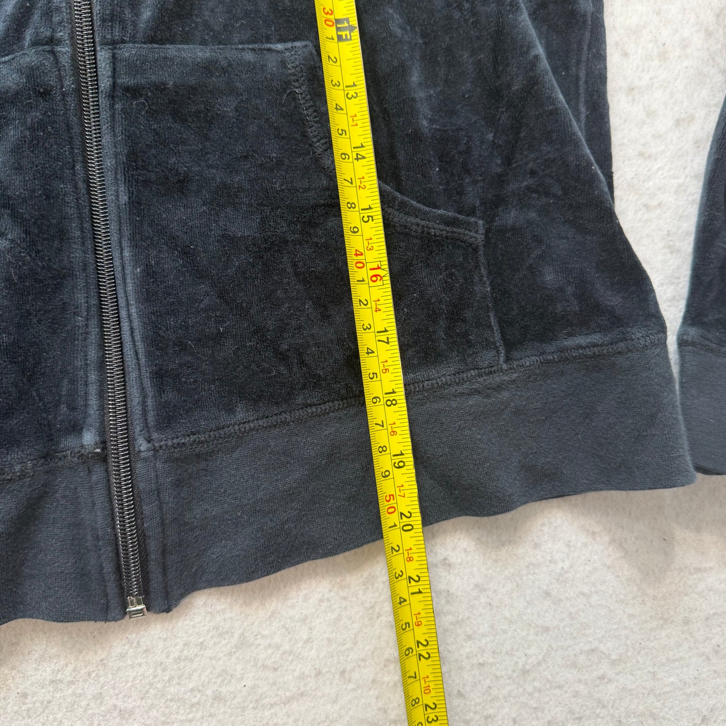 Vintage Juicy Couture Womens Navy Blue Velour Zip Up Track Jacket Classic Size S