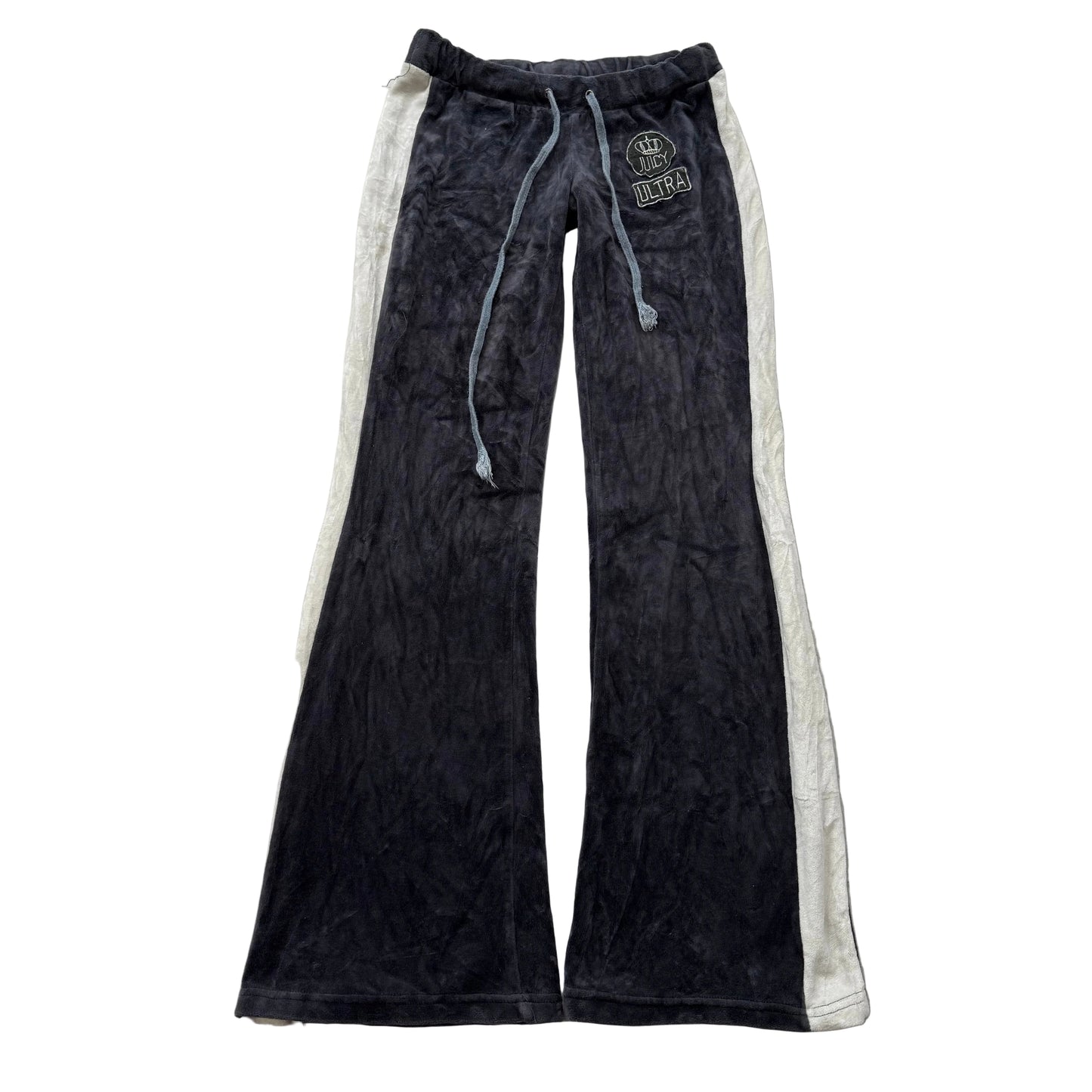 2003 Vintage Juicy Couture Ultra Women's Black Velour Flared Track Pants Size M