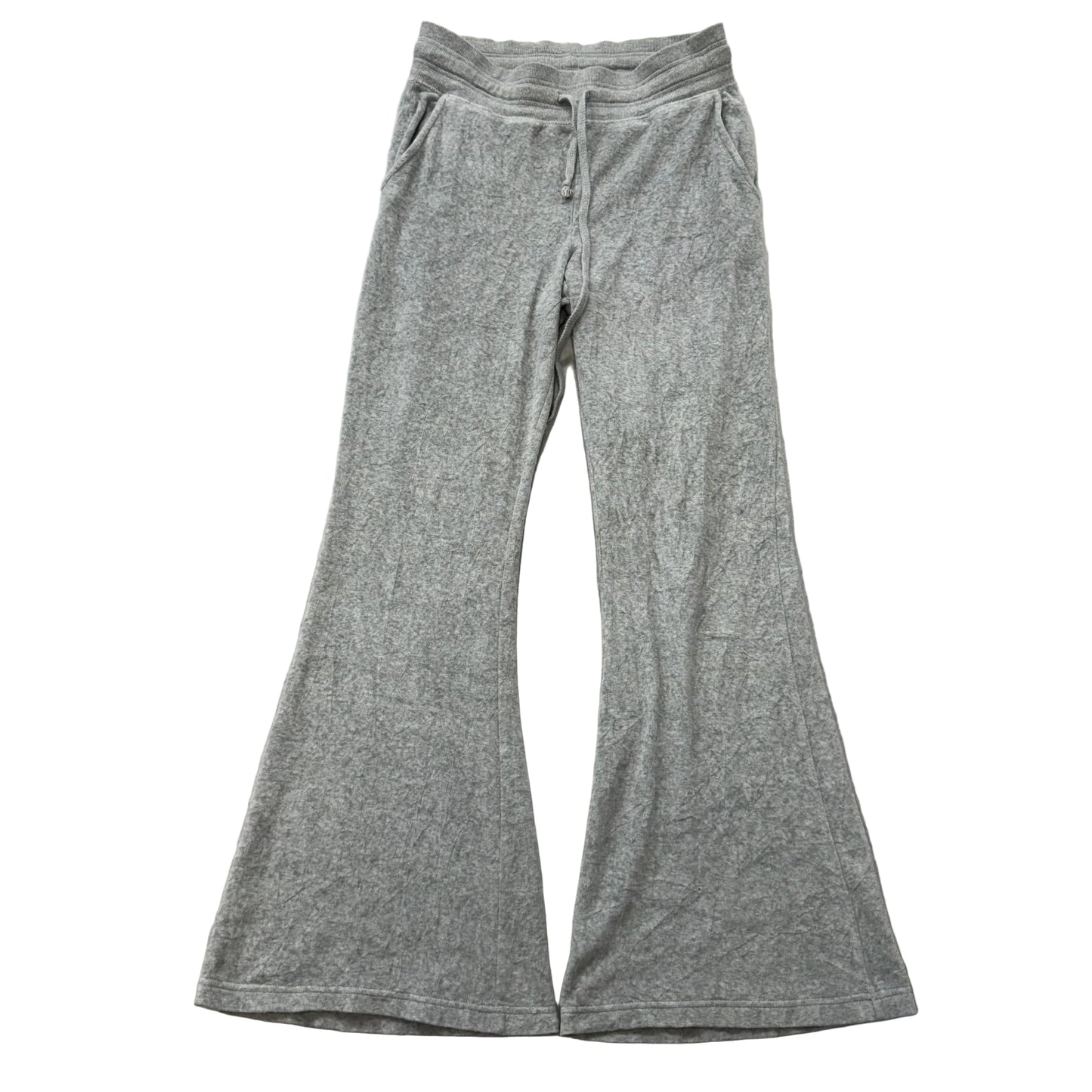Juicy Couture Women's Heather Gray Velour Flared Track Pant Bell Bottom Size M