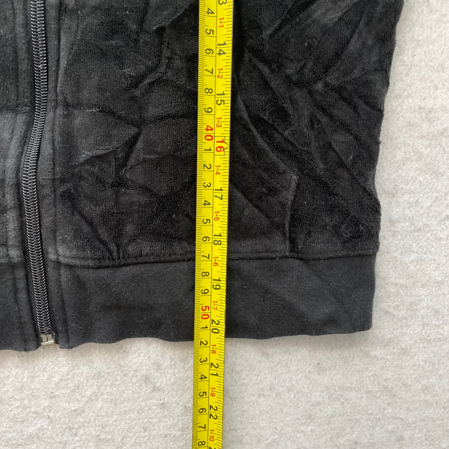 Vintage Juicy Couture Womens Black Velour Tracksuit Set Hoodie & Pant Y2k Size S