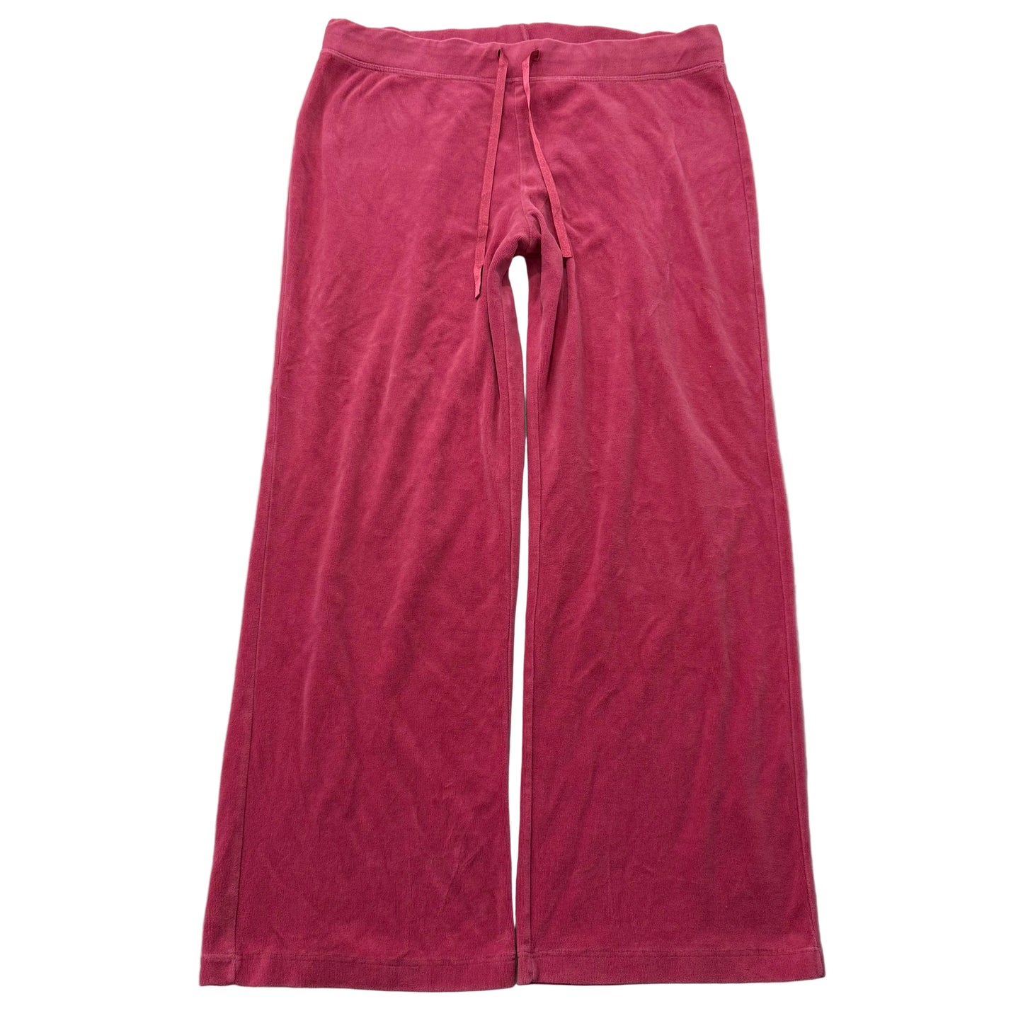 Vintage Juicy Couture Women's Rose Pink Velour Flared Wide Leg Track Pant Size L