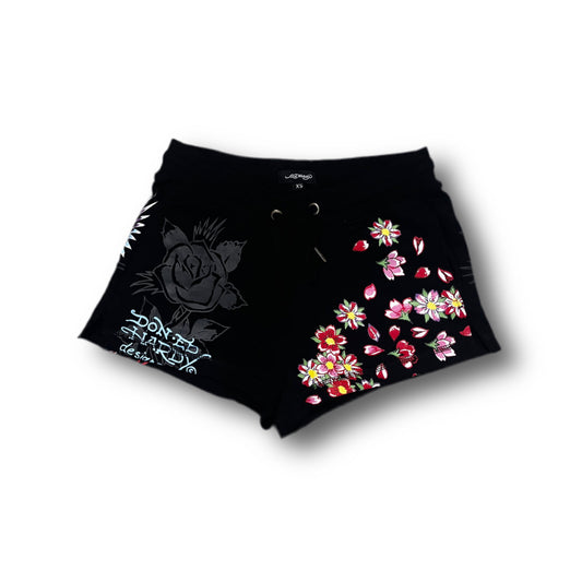 ED HARDY “Phoenix” BLACK BOOTY SHORTS - Clean Curriculums 