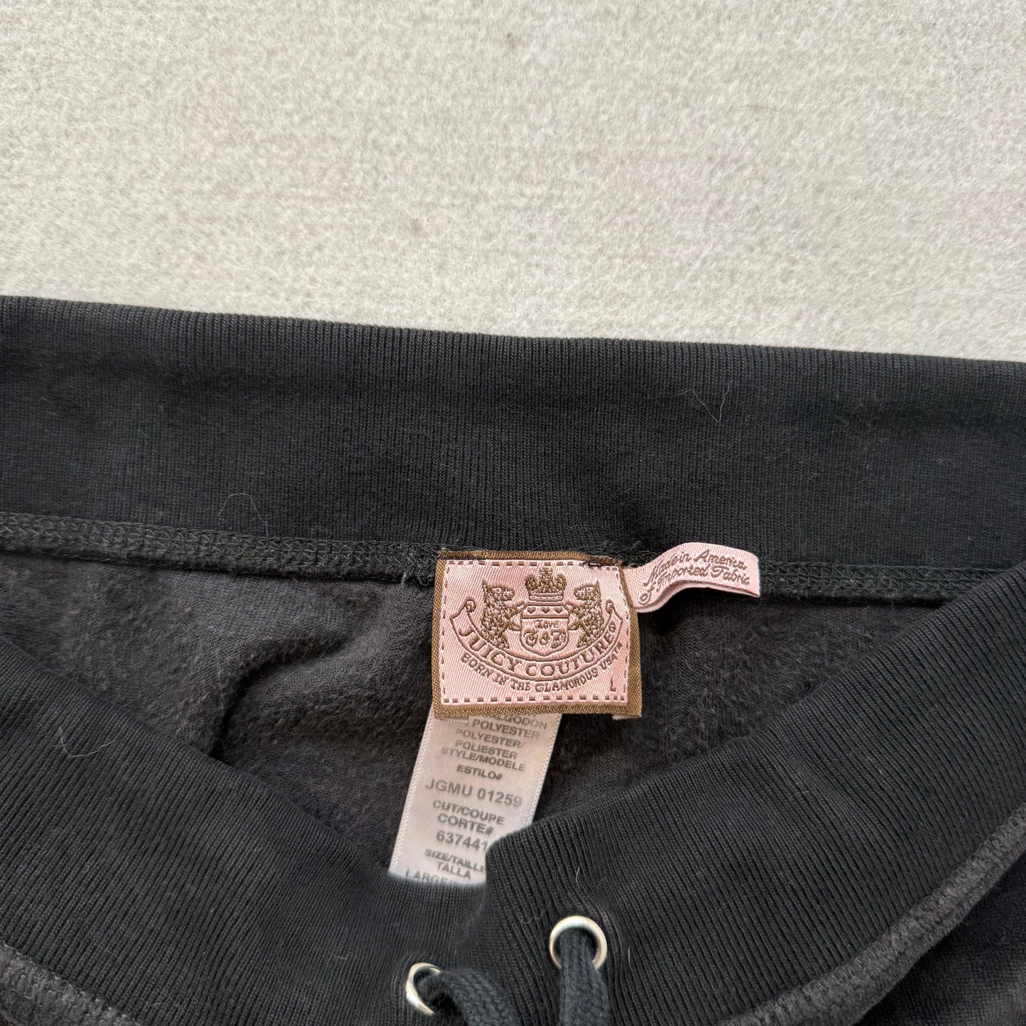Vintage Juicy Couture Women Black Velour Flare Track Pants Casual Preppy Size L