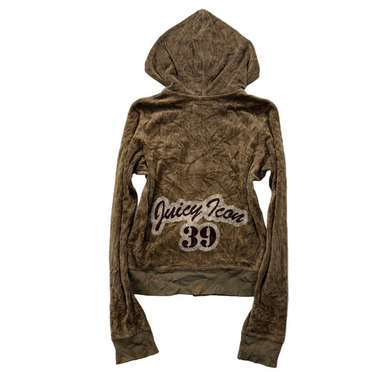 2003 Vintage Juicy Couture “Juicy Icon 39” Women's Brown Zip Up Hoodie Size L