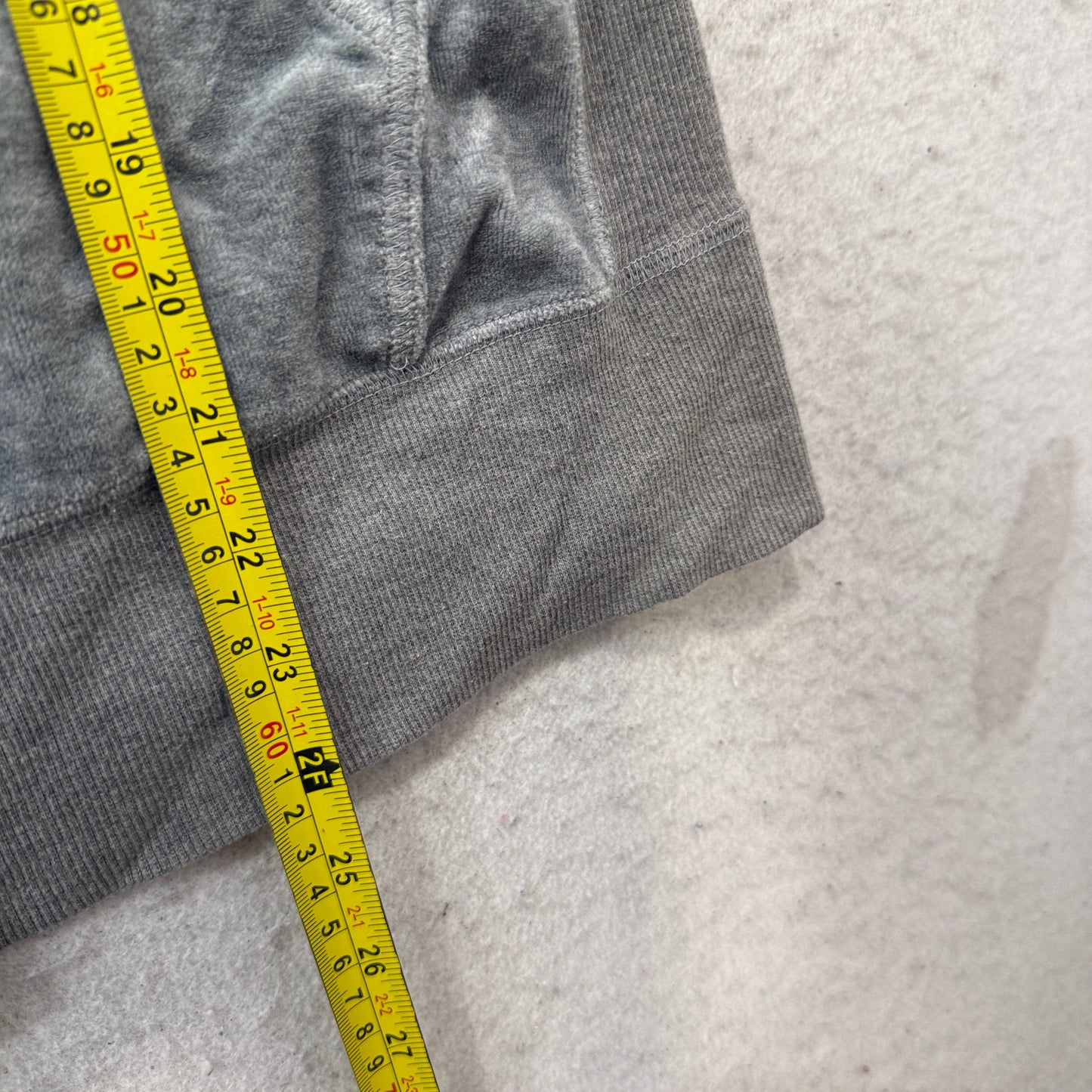 Nike Sportswear Women Grey Velour Zip-Up Hoodie Pockets Drawstring Casual Size L