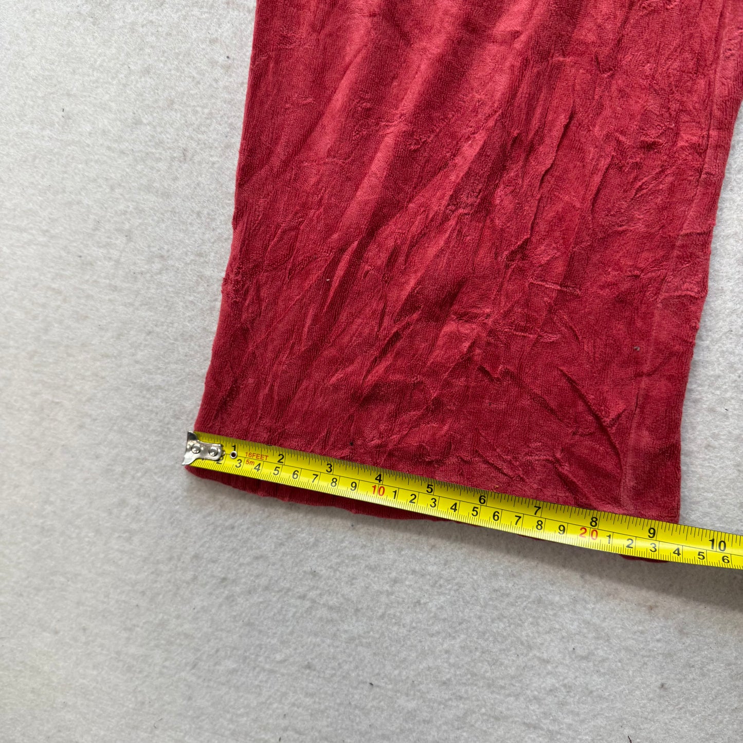 Vintage Juicy Couture Womens Brick Red Velour Flare Track Pant Loungewear Size S