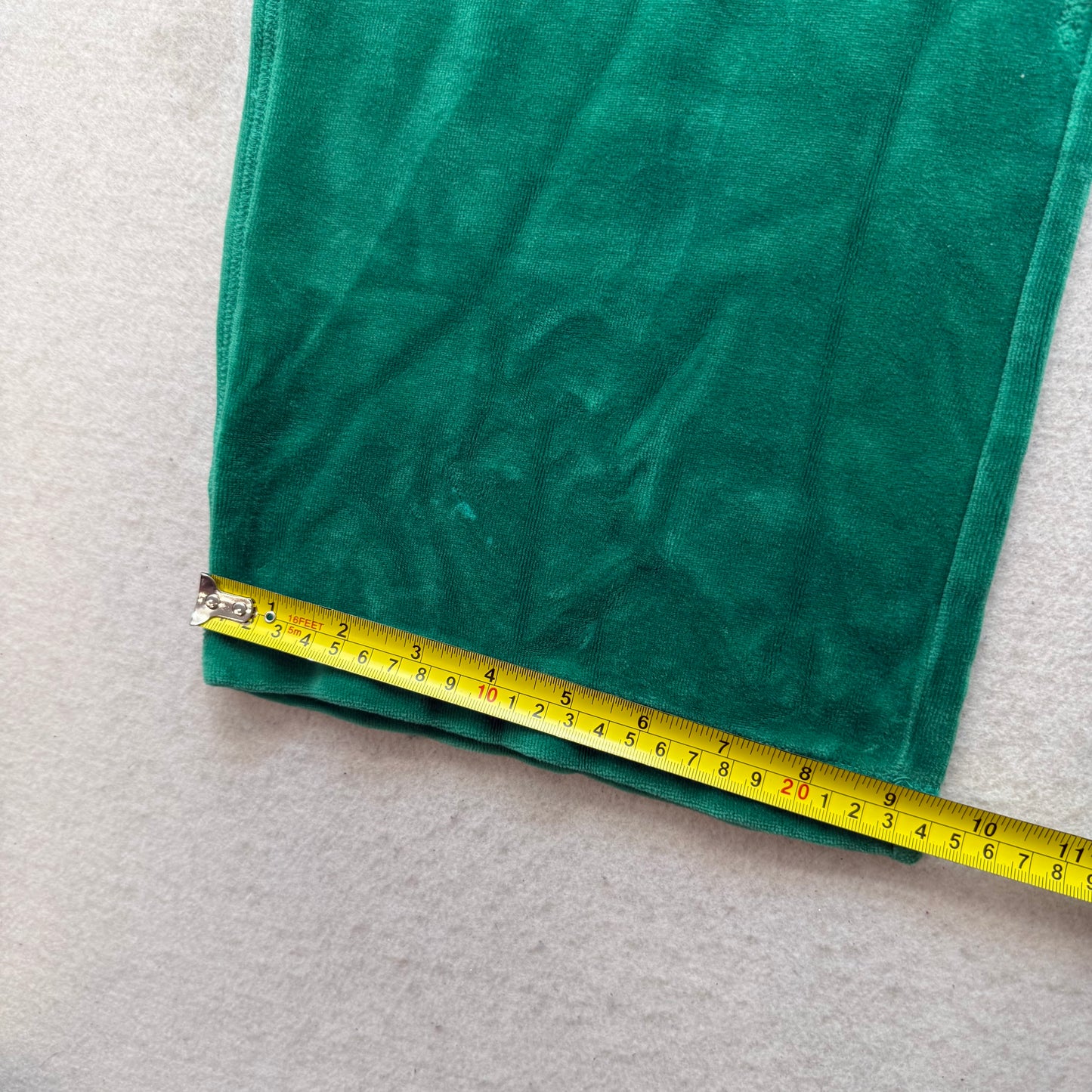 Vintage Juicy Couture Women's Teal Green Velour Flare Wide Leg Track Pant Size S