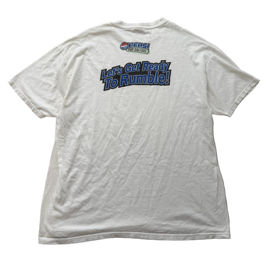 Stedman by Hanes Men's White T-Shirt Short Sleeves Crew Neck Pepsi Logo Size XL