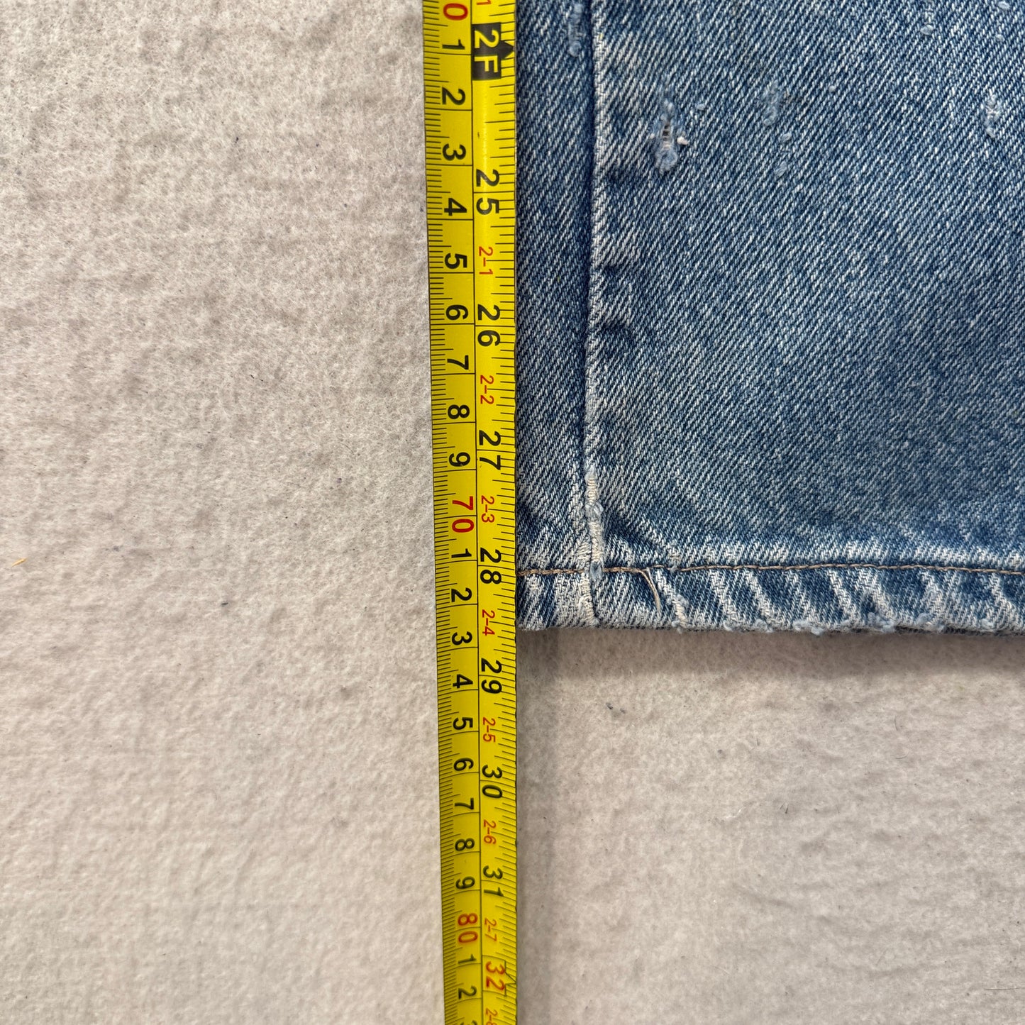 Dickies Men's Blue Carpenter Denim Jeans Distressed Logo Relaxed Fit Size 36x30