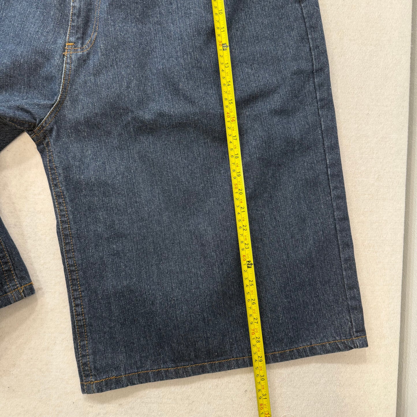 Enyce Blue Baggy Denim Diddy Jorts Short 100% Cotton Dark Washed Classic Size 44