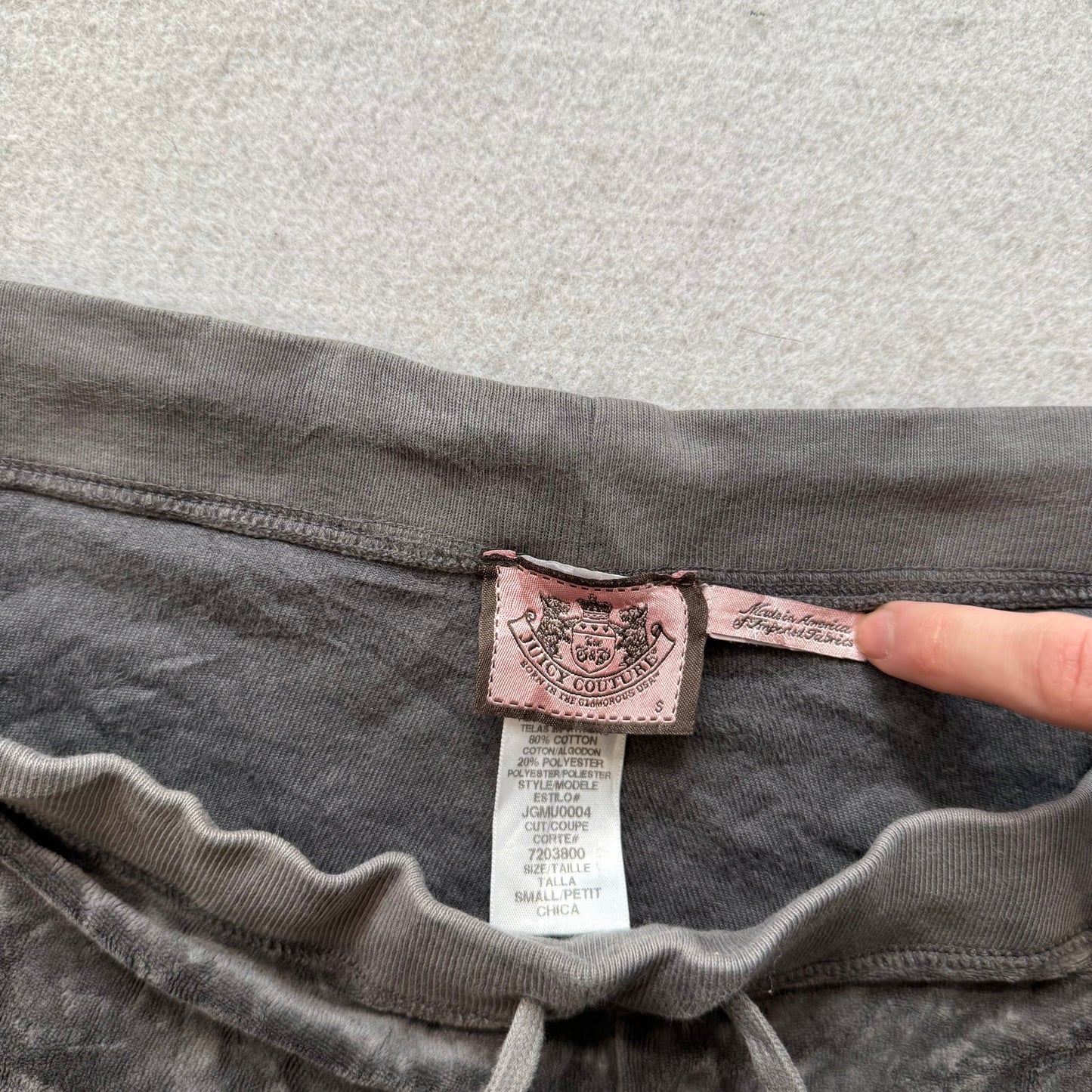 Vintage Juicy Couture Women's Charcoal Grey Velour Flare Leg Track Pants Size S