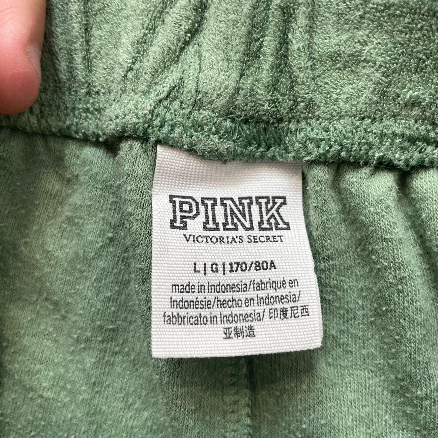 PINK Victoria’s Secret Women's Soft Pine Terry Cloth Varsity Shorts Beach Size L