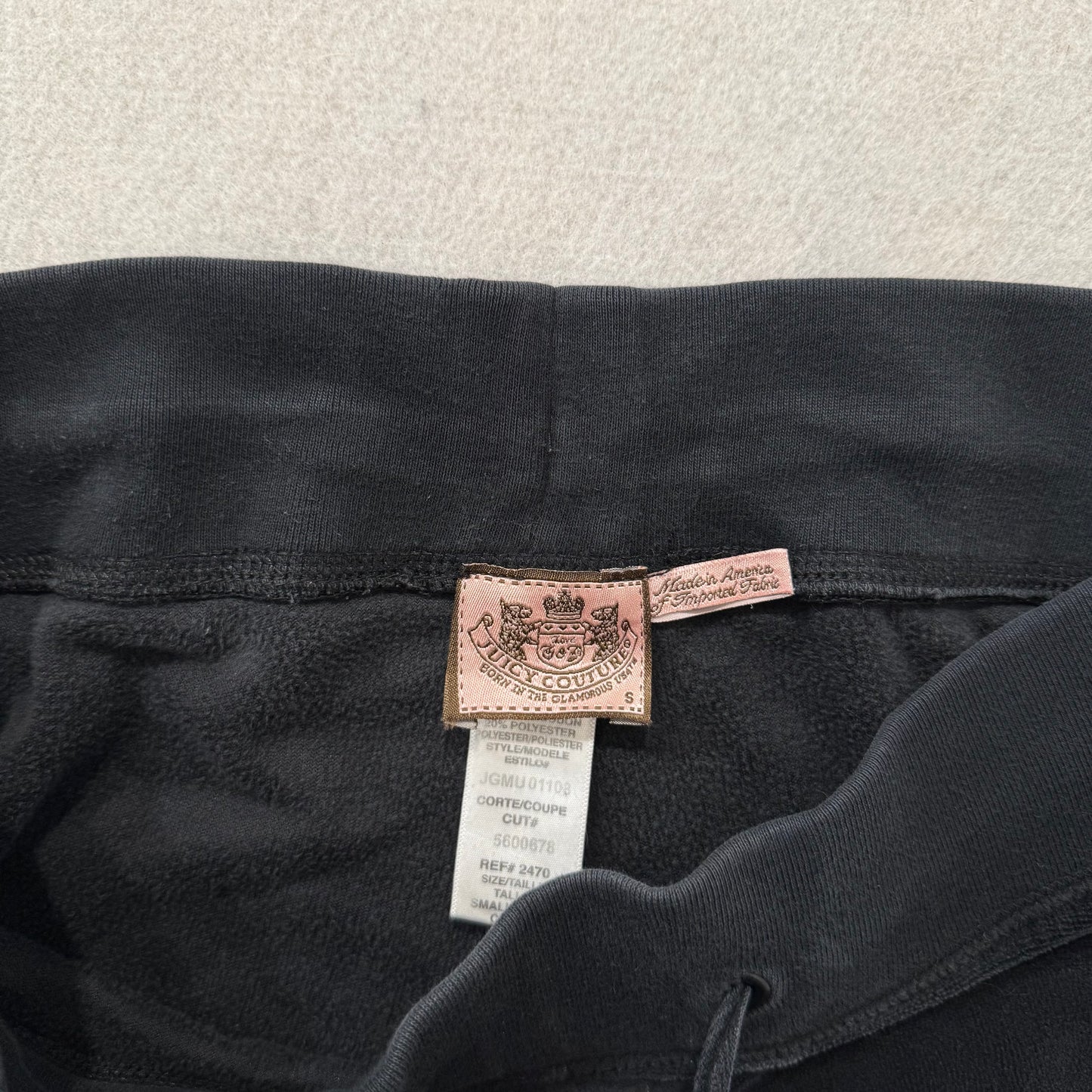 Vintage Juicy Couture Women's Black Velour Flared Track Pant Loungewear Size S