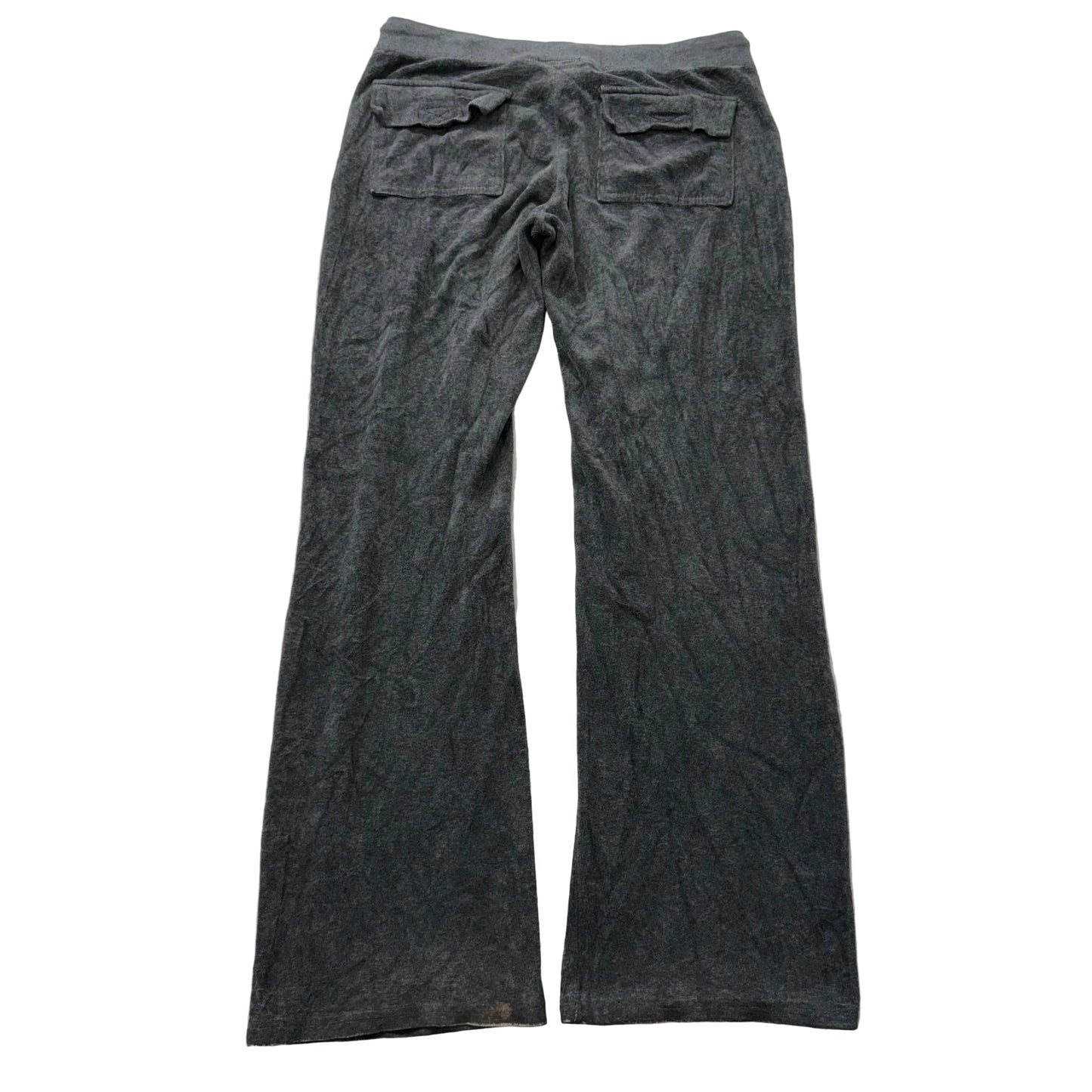 Juicy Couture Women's Dark Gray Flared Track Pant Loungewear Flap Pockets Size M