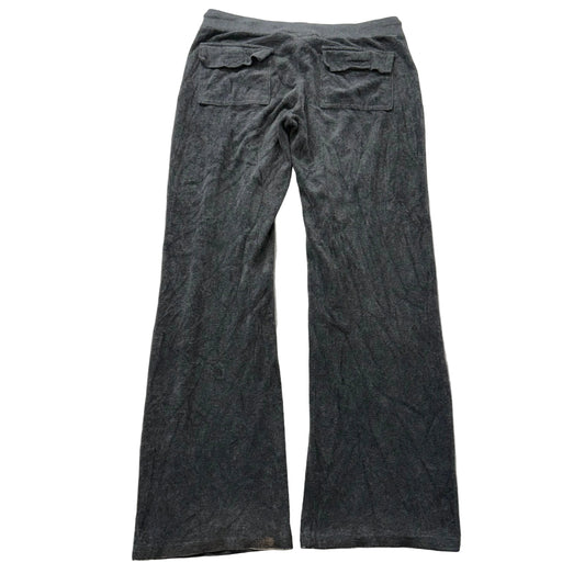 Juicy Couture Women's Dark Gray Flared Track Pant Loungewear Flap Pockets Size M