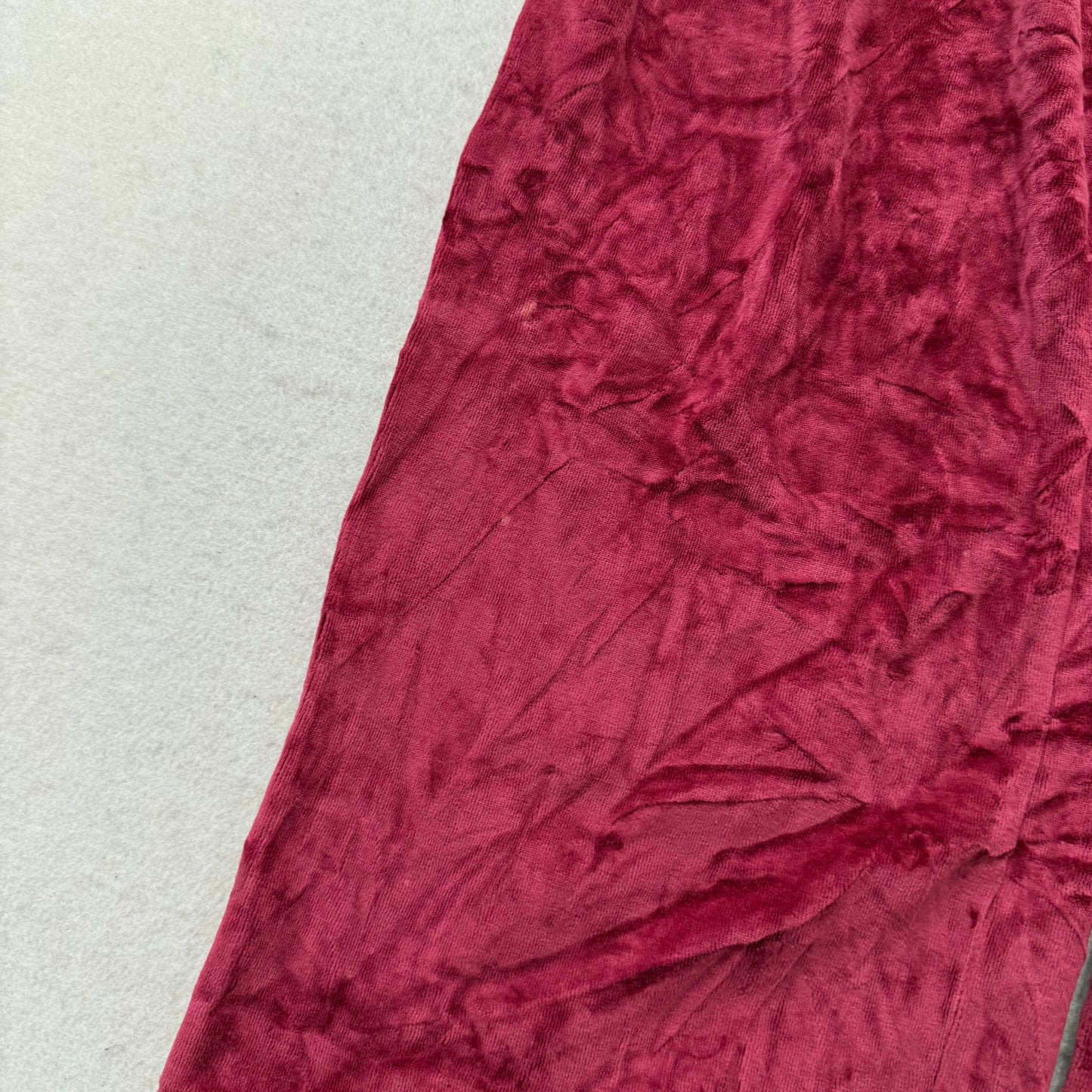 Juicy Couture Crimson Velour Flared Track Pants Drawstring Mid Rise Size L