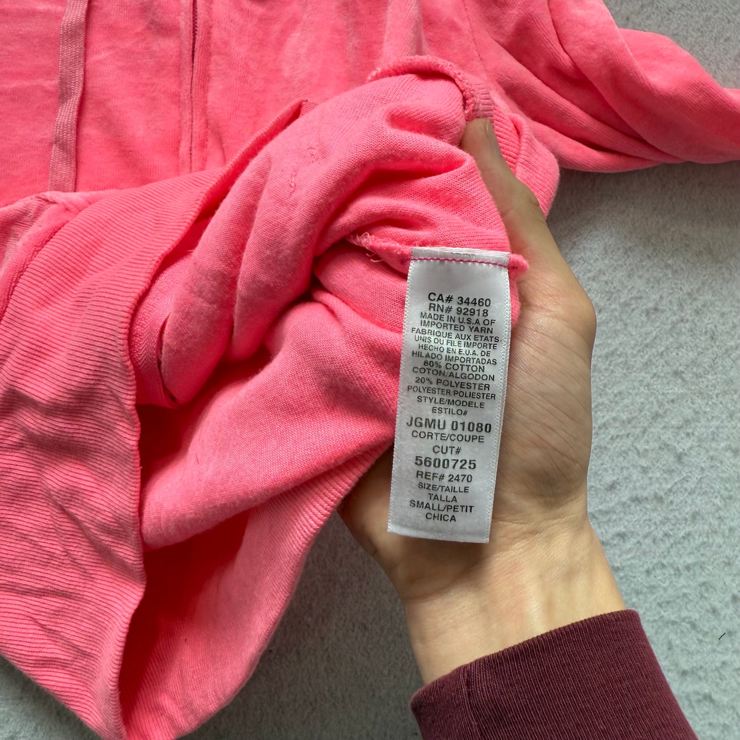 Vintage Juicy Couture Women's Hot Pink Velour Full Zip Hoodie Drawstring Size S