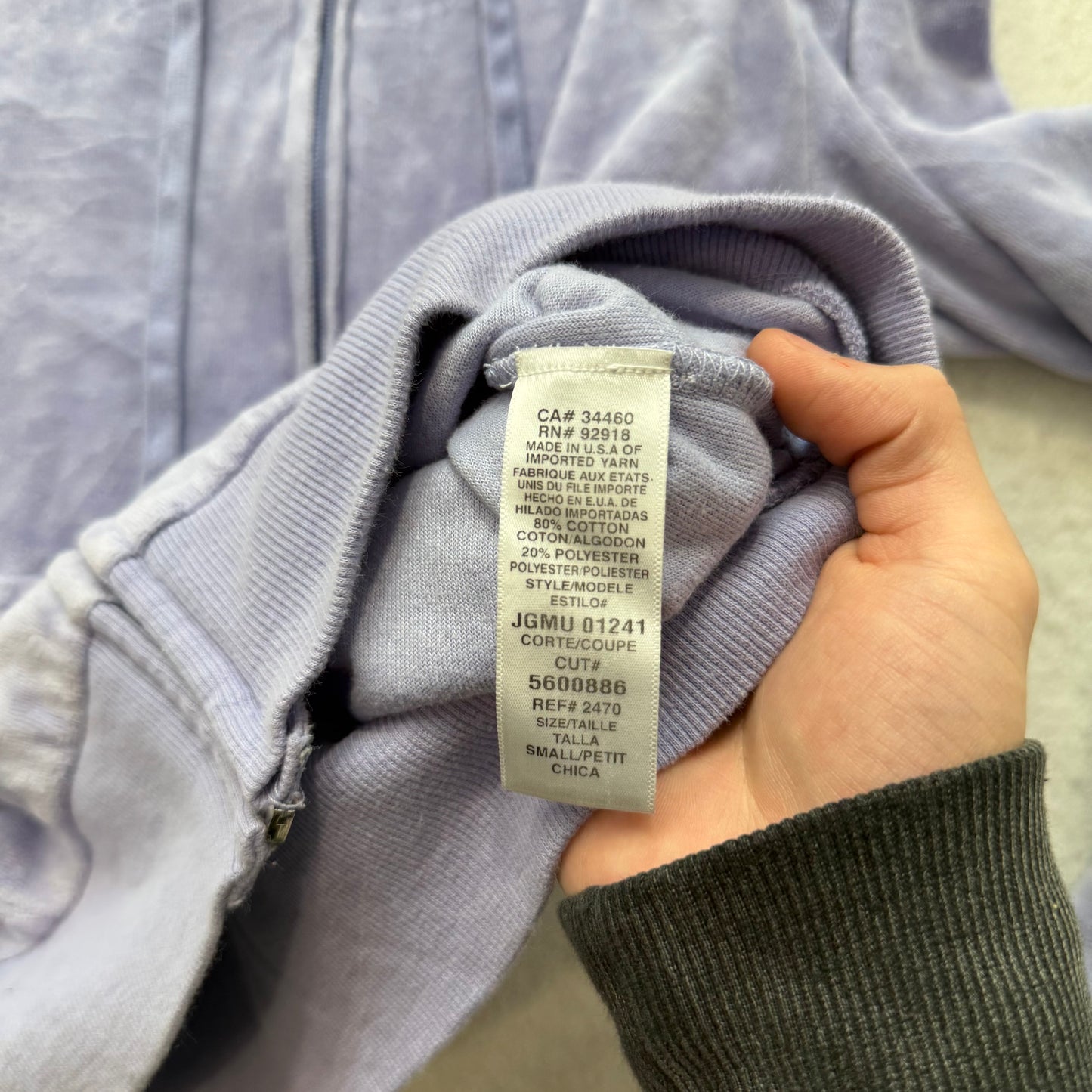 Vintage Juicy Couture Women's Light Purple Velour Zip-Up Hoodie Pockets Size S