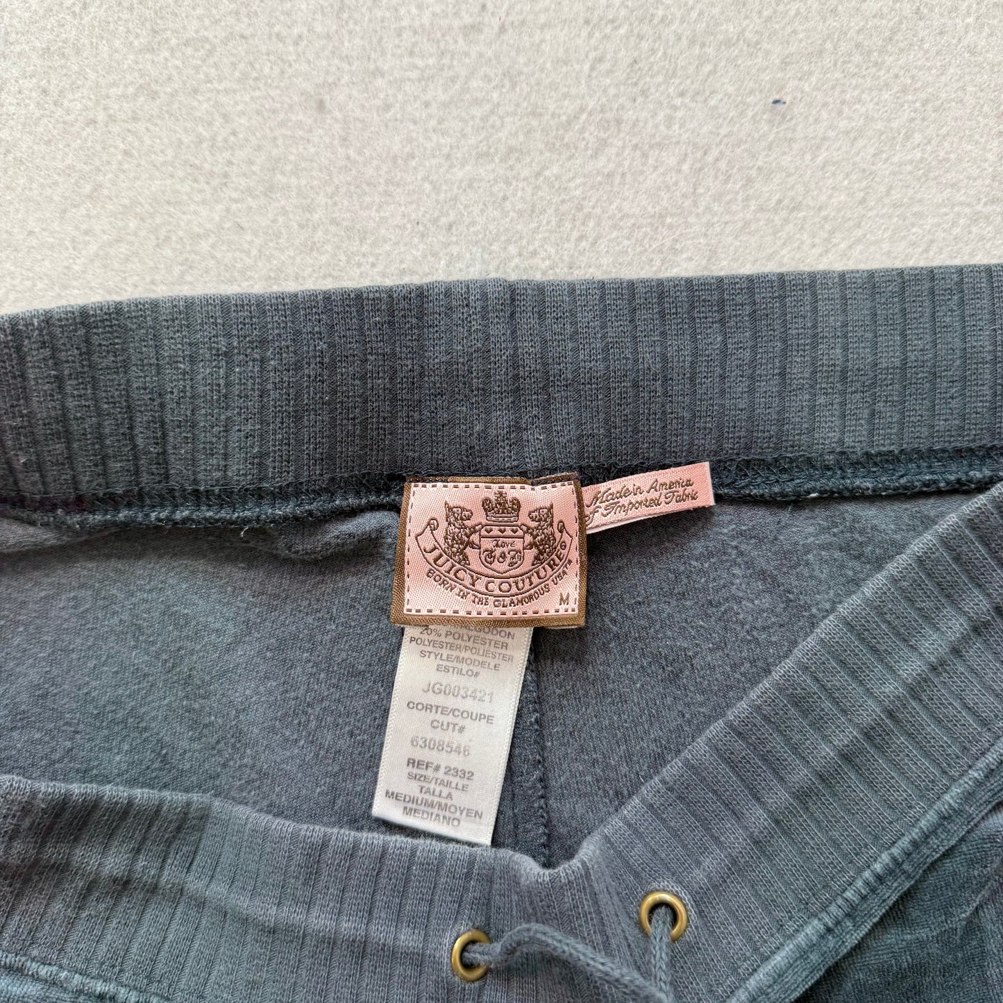 Juicy Couture Women's Deep Sea Green Velour Flared Track Pants Drawstring Size M