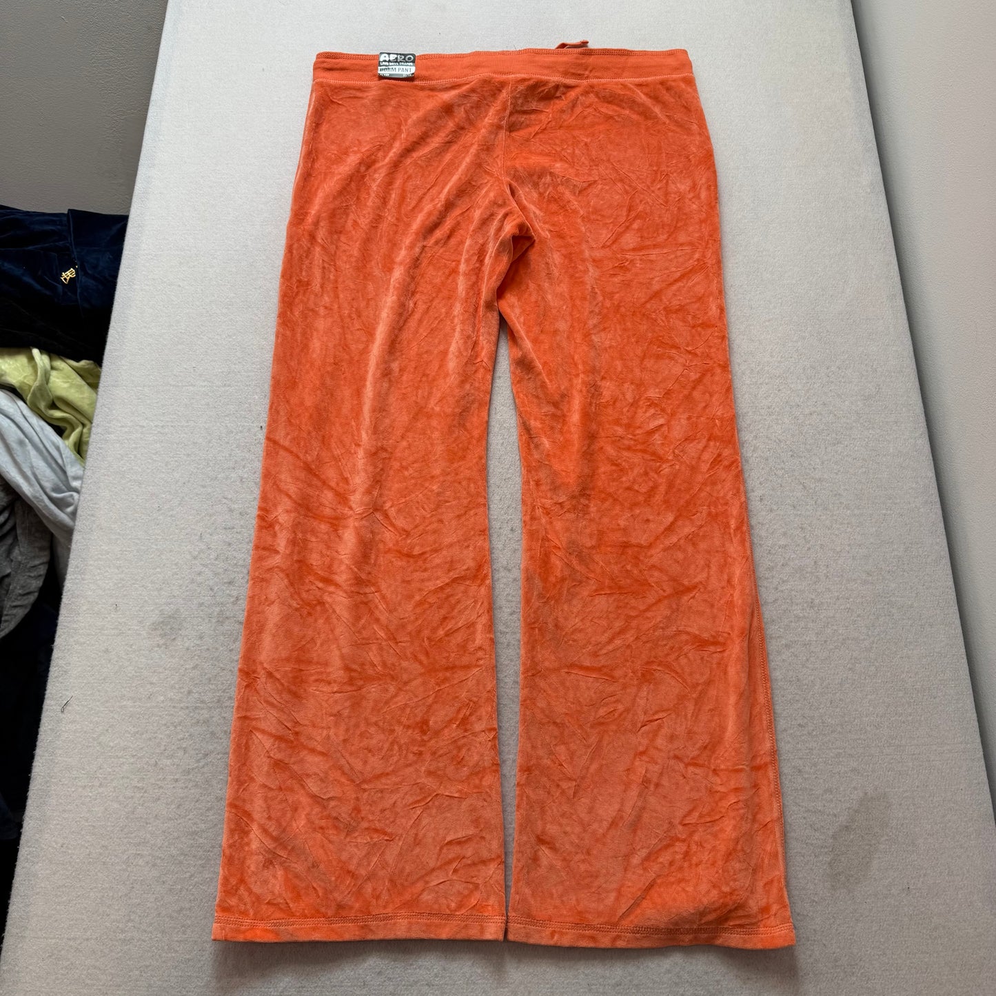 Aéropostale Women Bright Tangerine Velour Flared Track Pant Logo Y2K Size XL NWT