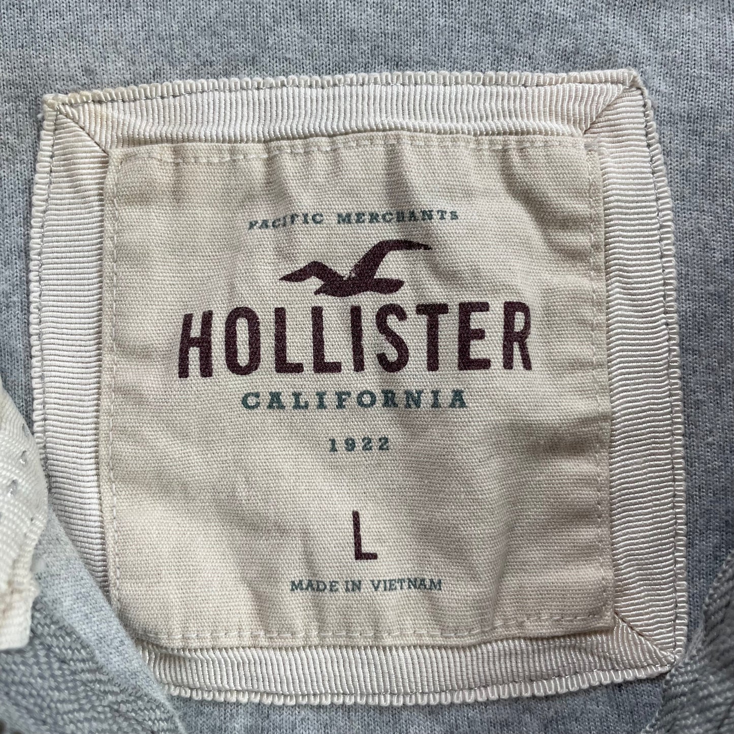 Hollister Women's Gray Velour Zip-Up Hoodie Drawstring Pockets Loungewear Size L