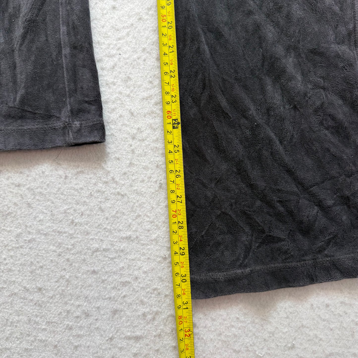 Vintage Juicy Couture Women Black Velour Flare Track Pant Drawstring Logo Size S