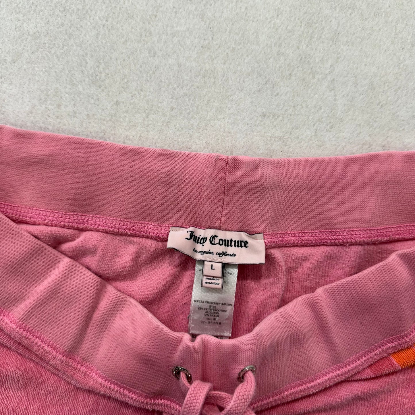 Vintage Juicy Couture pink terry cloth flare capri pants size L