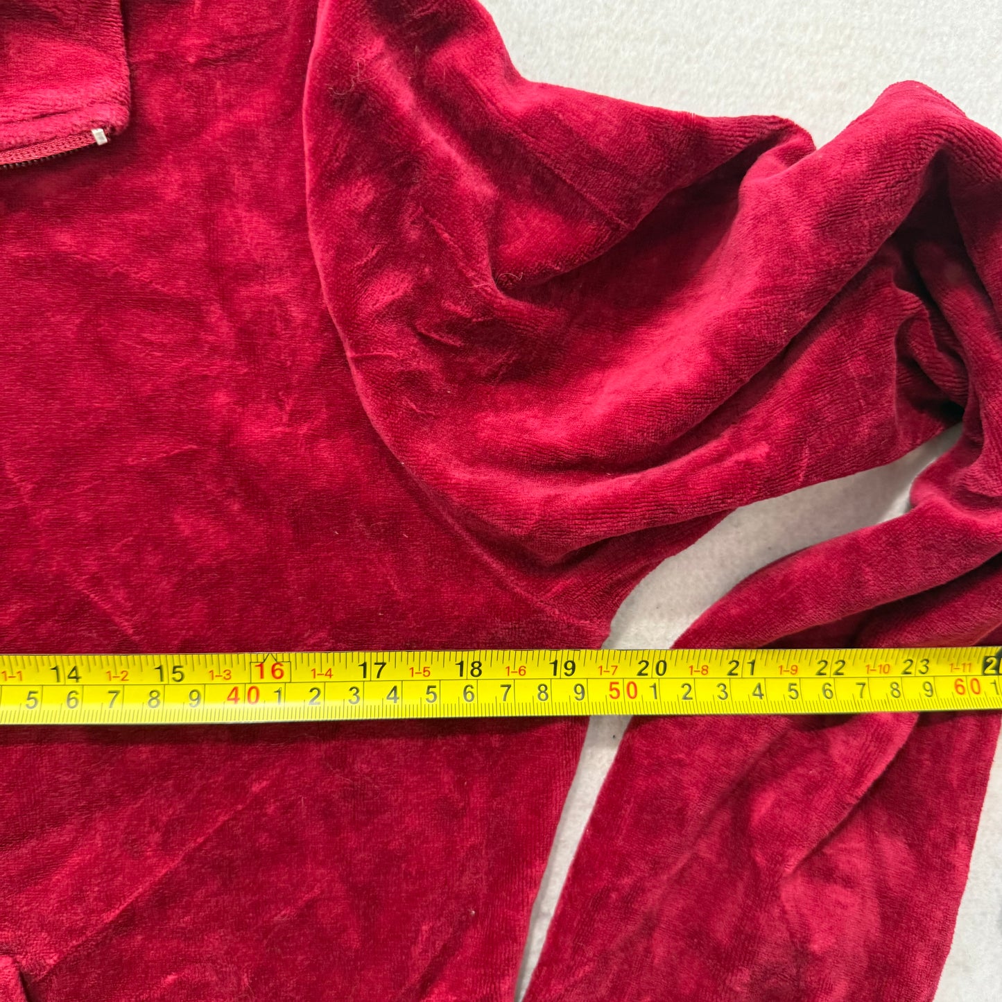 Juicy Couture Women's Maroon Velour Zip Up Cropped Track Jacket Preppy Size M