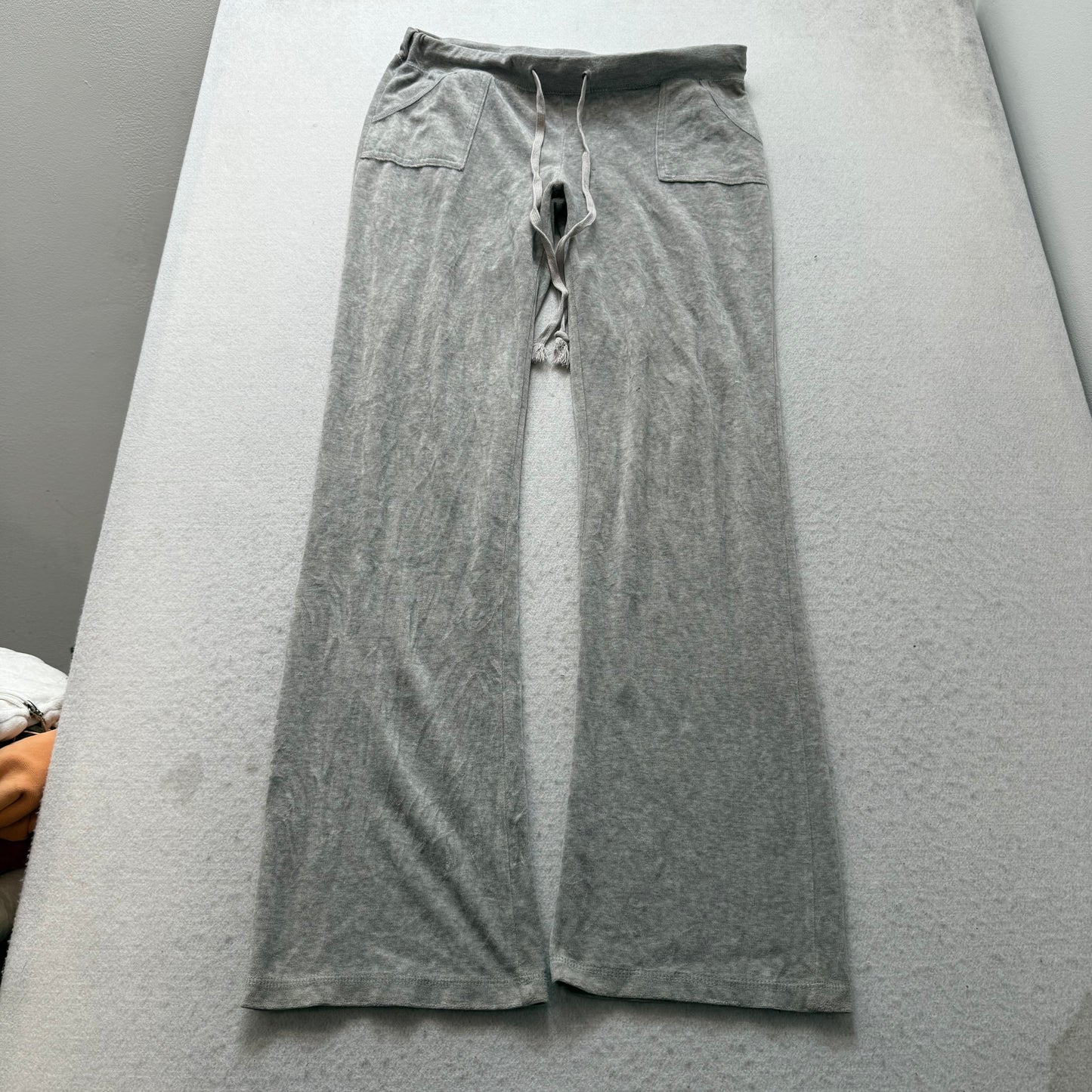 Vtg Juicy Couture Women's Heather Gray Velour Tracksuit Set Hoodie & Pant Size L