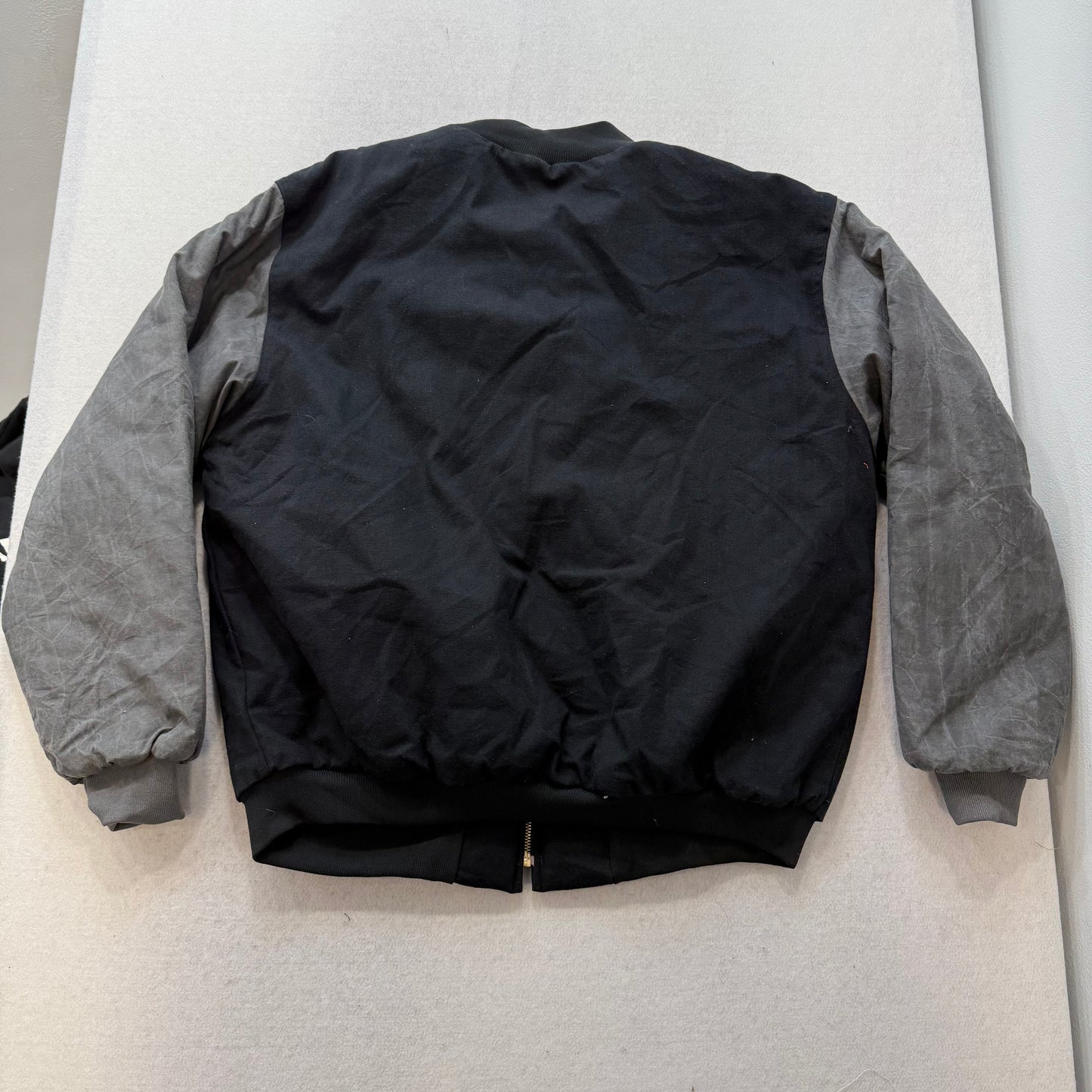 King Louie Ford Ford USA 80s Stadium Black Varsity Jacket Zip-Up Workwear Size L