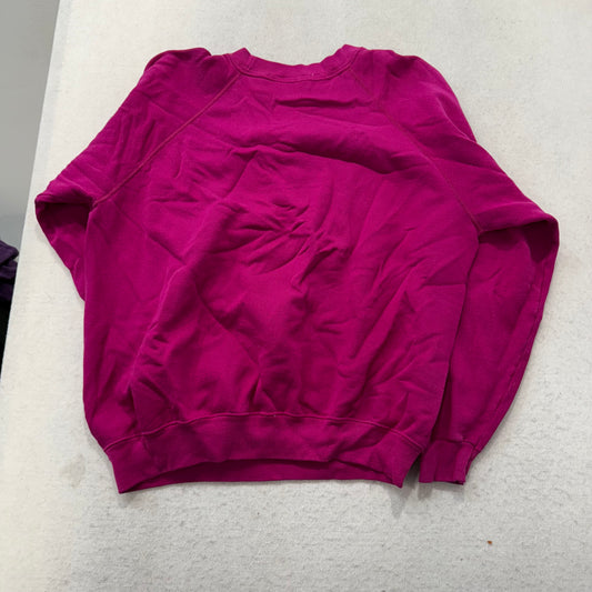 Vintage Hanes Womens Fuchsia Sweatshirt Morning Sun Whitton Floral Print Size XL
