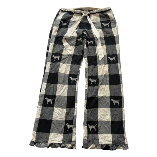 Victoria's Secret PINK Black White Buffalo Plaid Pattern Pajama Pants Size S