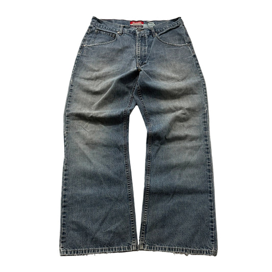 Unionbay Loose Bootcut Men's Blue Denim Jeans Pockets Zip-Fly Classic Size 34