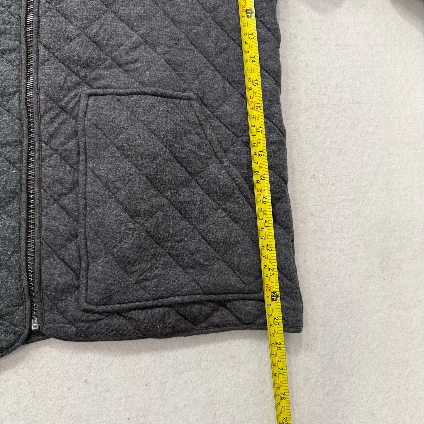Banana Republic Men Gray Diamond Quilted Full Zip Bomber Jacket Outerwear Size M