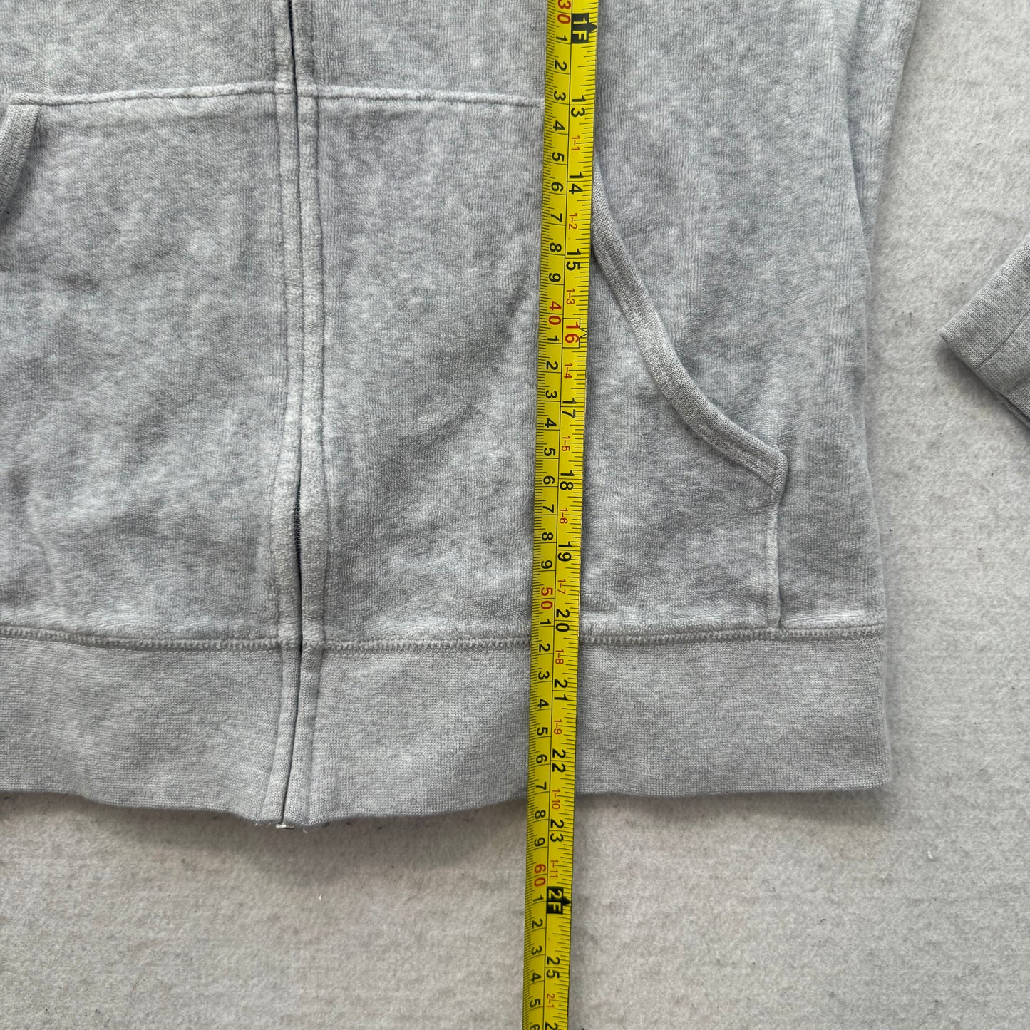 Juicy Couture Gray Velour Tracksuit Set Hoodie & Flare Pant Graphic Logo Size L