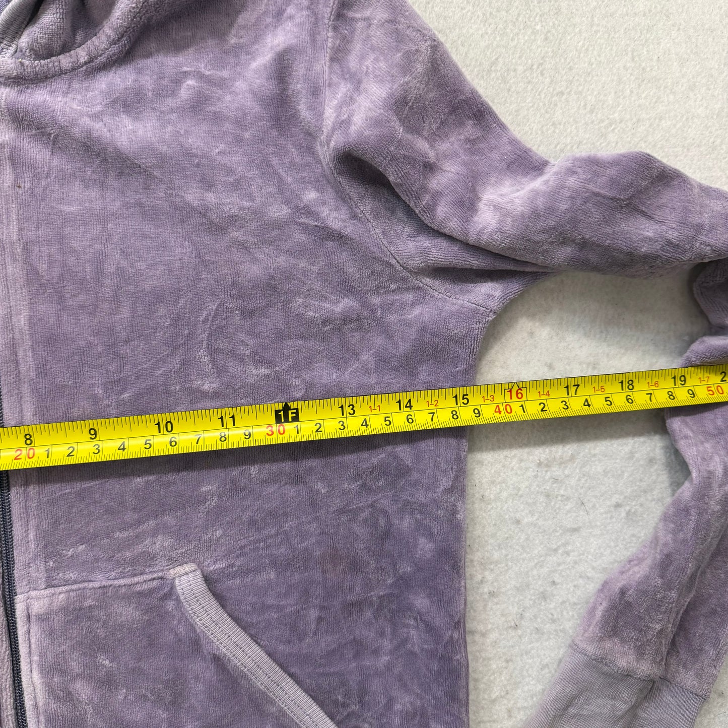 Juicy Couture All Hail Juicy Women's Lavender Velour Zip-Up Hoodie Y2k Size 12