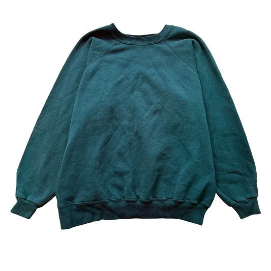 Hanes Women's Green Fleece Sweatshirt Crew Neck Activewear Casual Size L