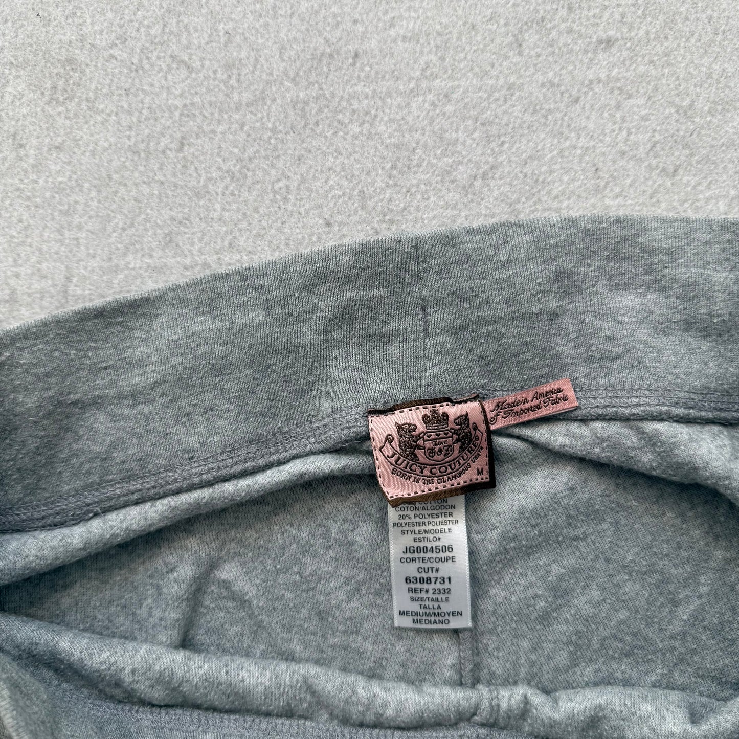 Juicy Couture Women's Heather Gray Velour Tracksuit Set Hoodie & Pant Y2k Size M