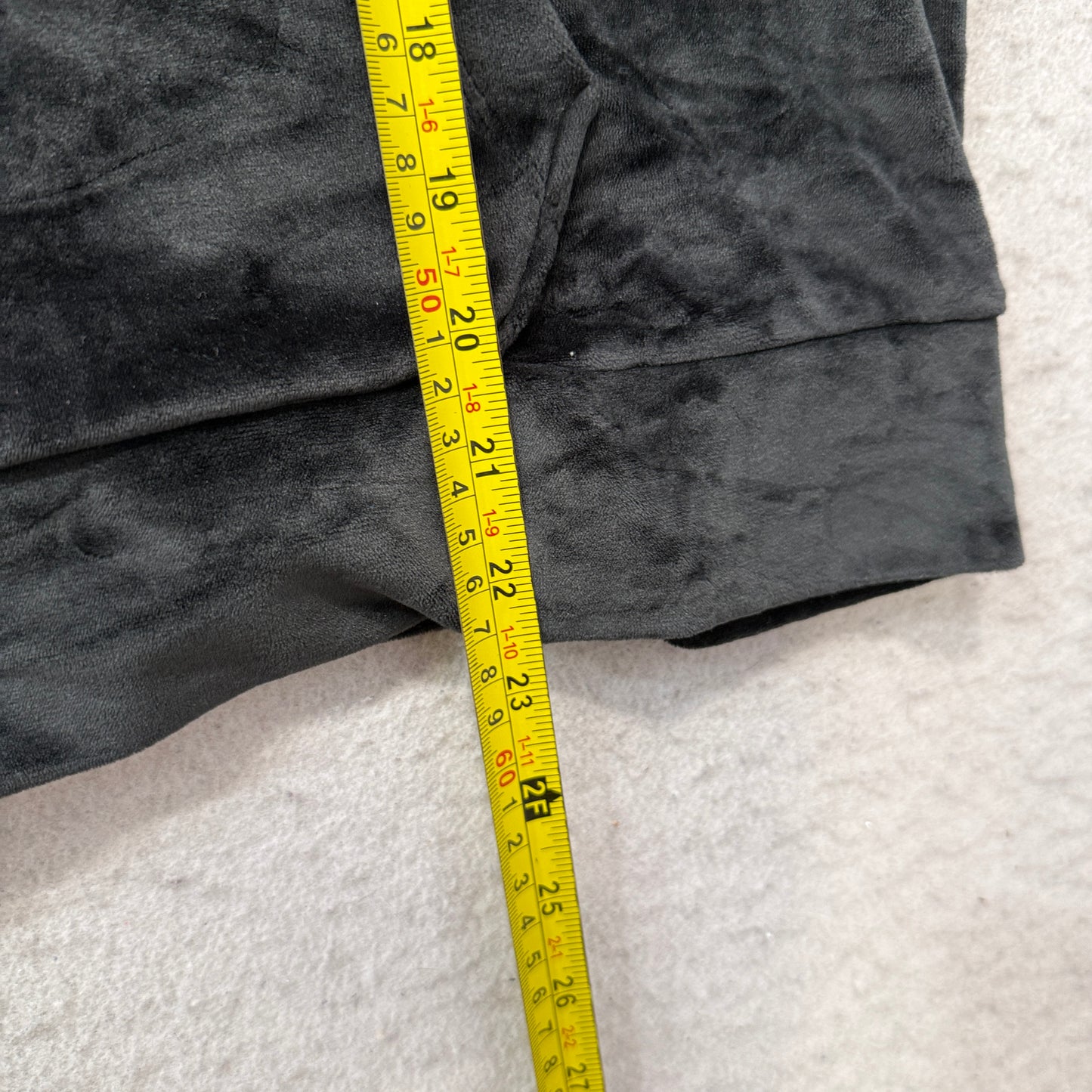 Victoria's Secret PINK Women's Black Velour Zip-Up Hoodie Pockets Casual Size L