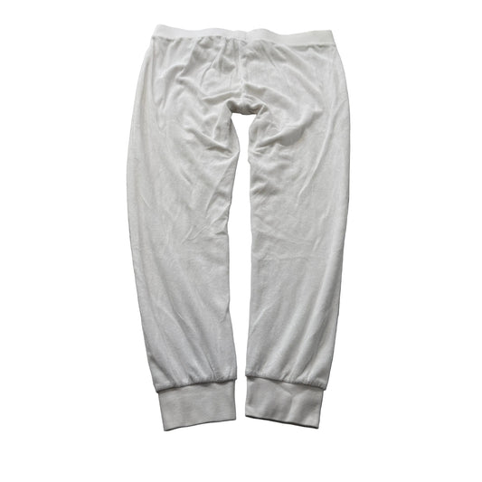 Juicy Couture Black Label Women's White Velour Jogger Sweatpants Classic Size L