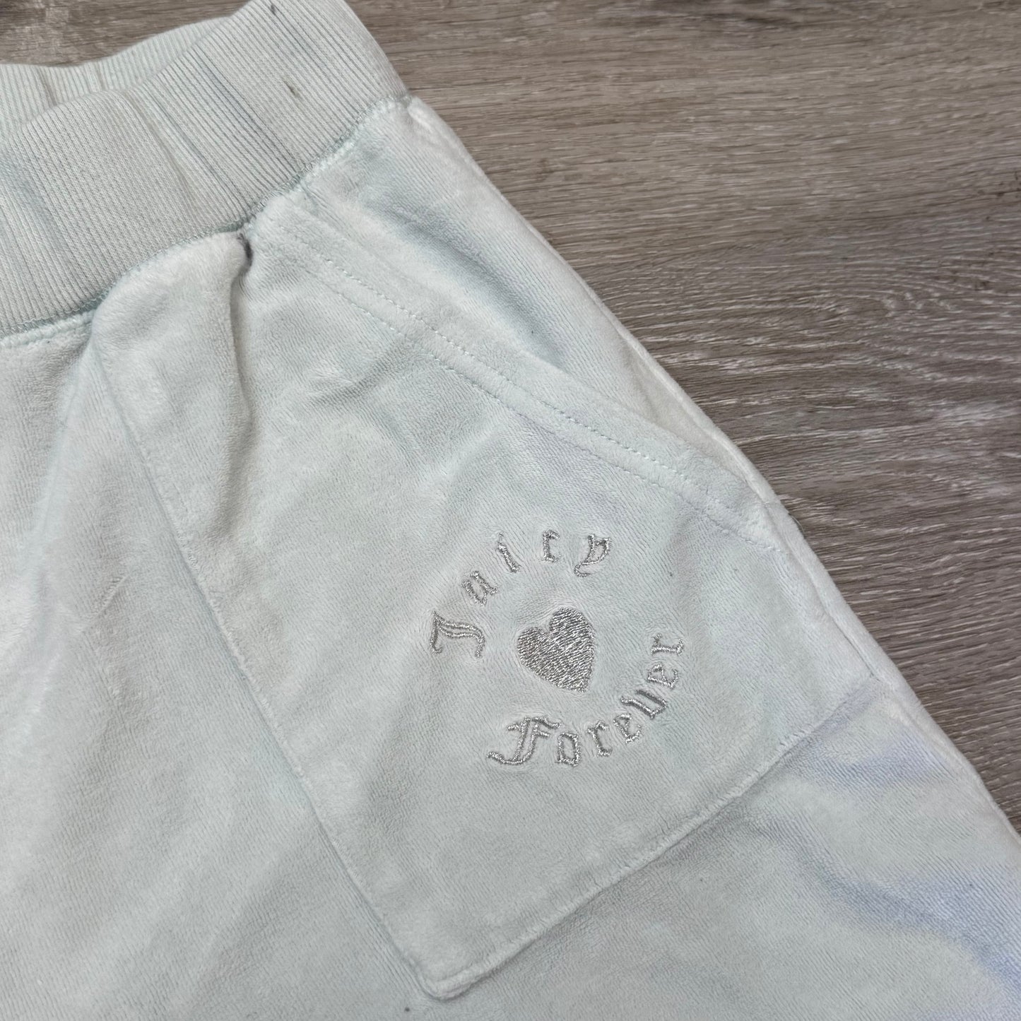 Juicy Couture Forever 21 Womens Light Pastel Blue Velour Flare Track Pant Size L