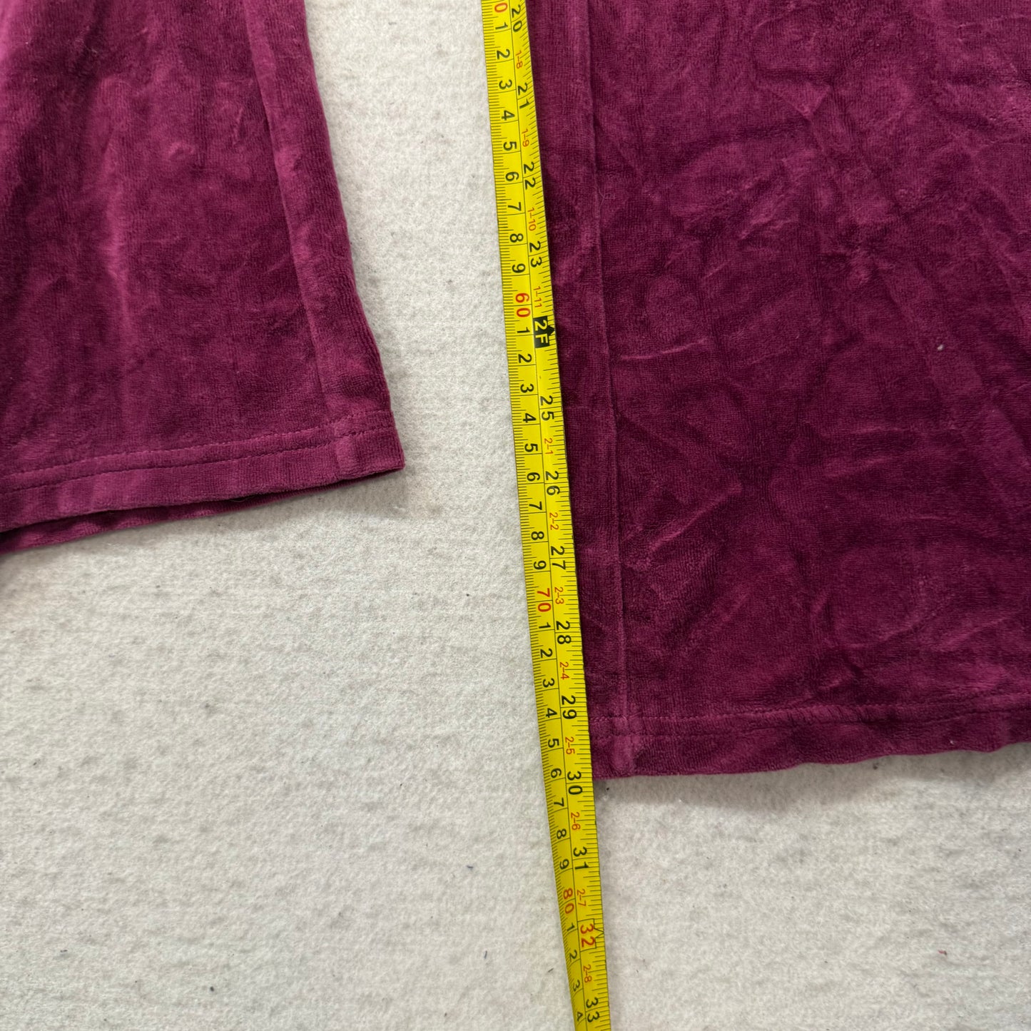 Juicy Couture Womens Plum Velour Flared Track Pant Drawstring Loungewear Size XL