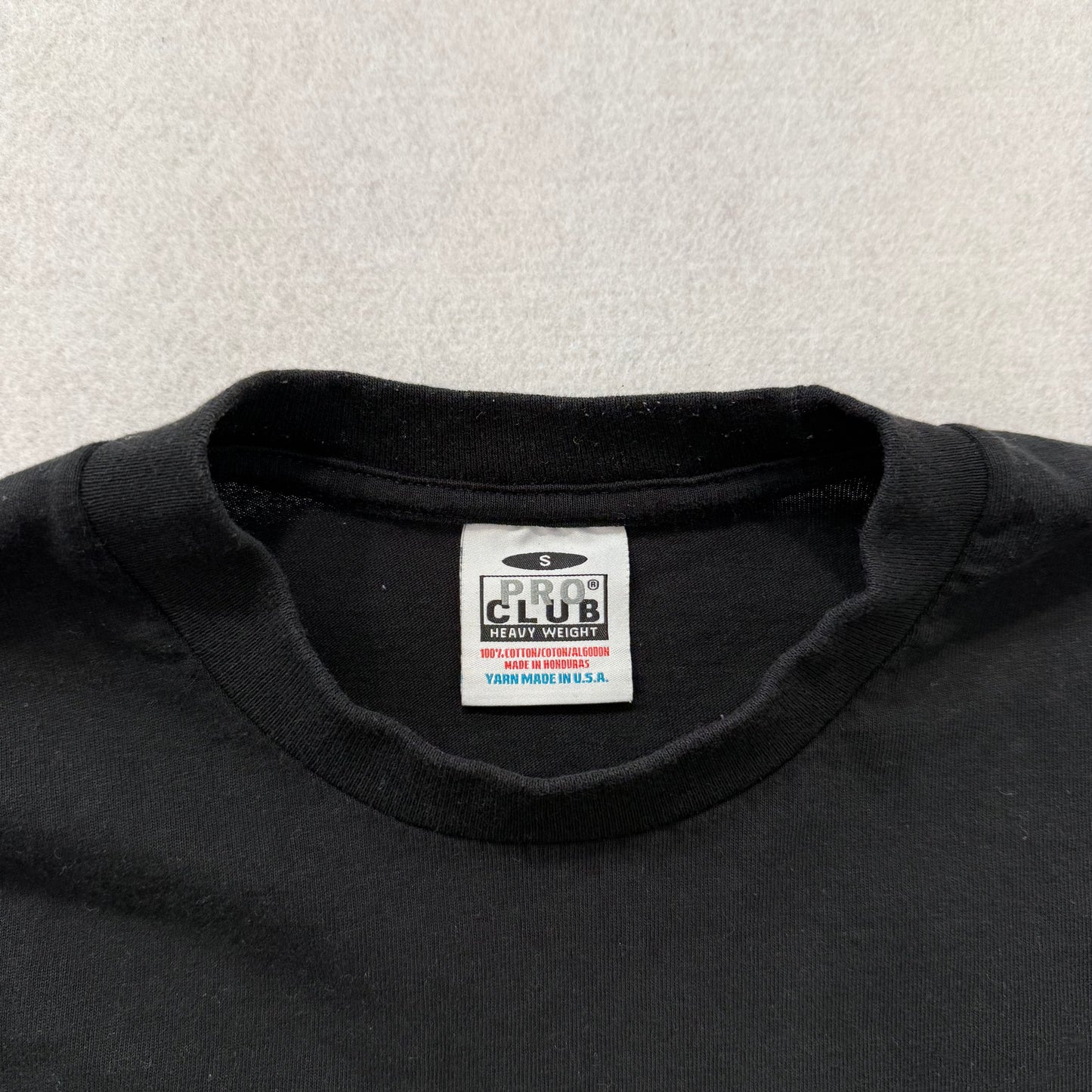 Pro Club Men's Solid Black Cotton Shirt Long Sleeve Crew Neck Streetwear Size S