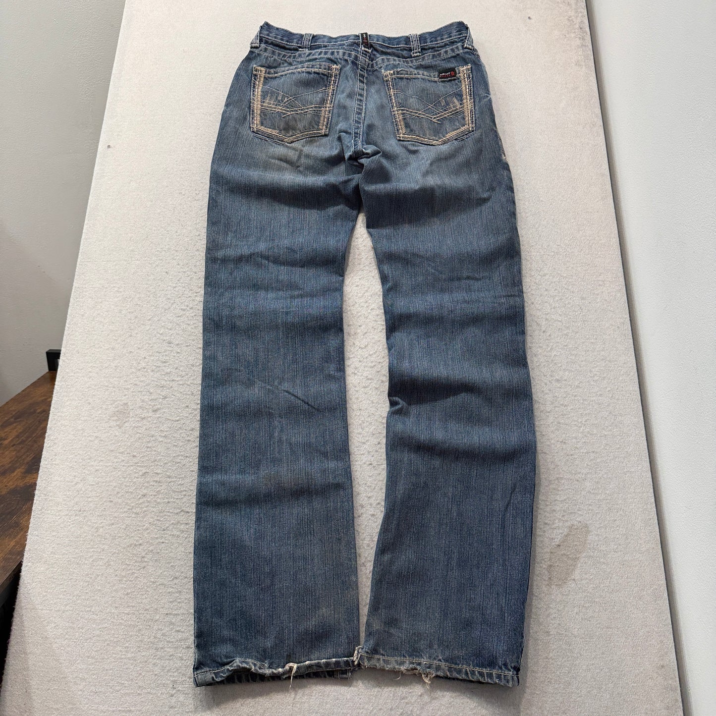Ariat FR M4 Boot Low Rise Men's Blue Denim Jeans Pockets  Classic Size W32xL38