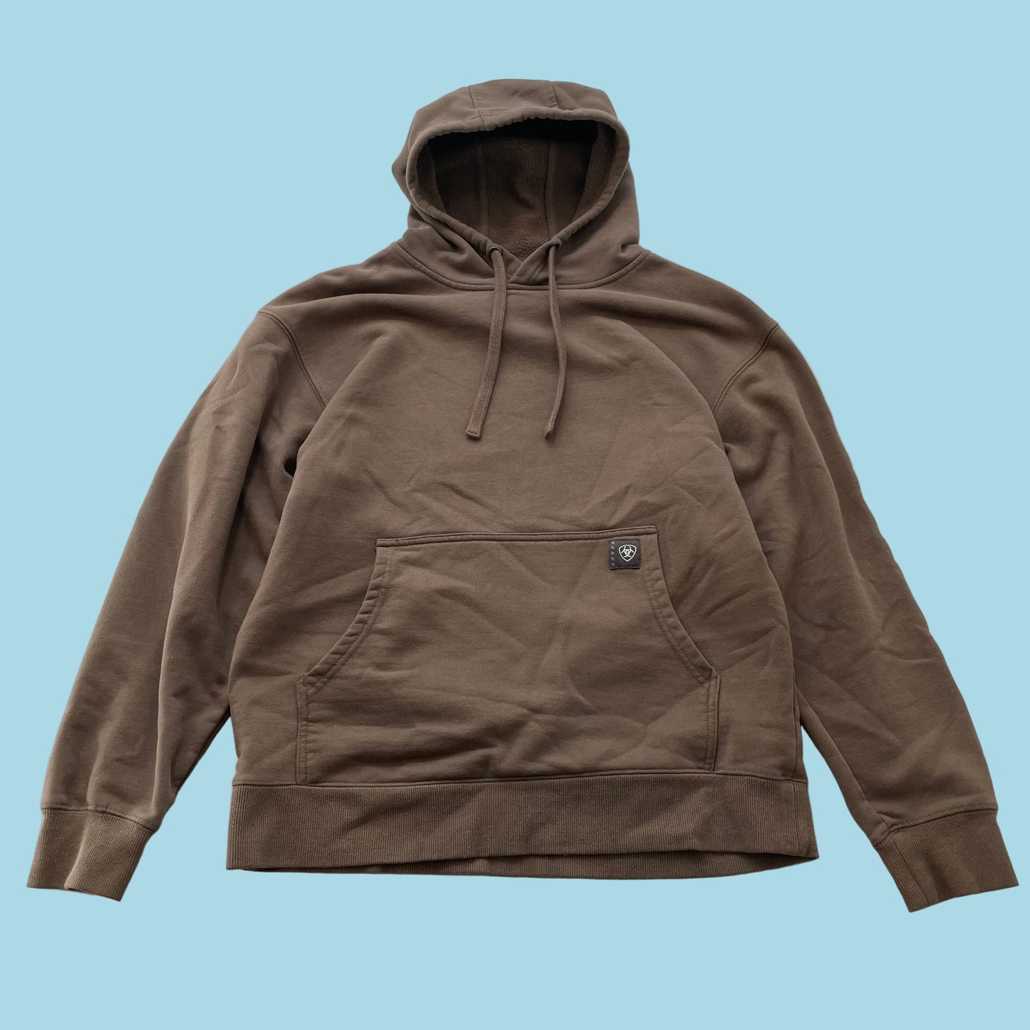 Ariat Rebar Men's Brown Fleece Work Hoodie Pullover Y2K Sports Outdoor Size M
